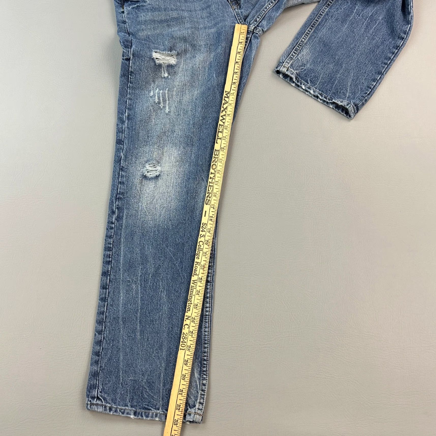Vintage VINTAGE YASO Jeans Mens 34x33 Blue Straight Distressed Embroidered Pocket Y2K Jeans Size US 34 / EU 50 - 3 Thumbnail