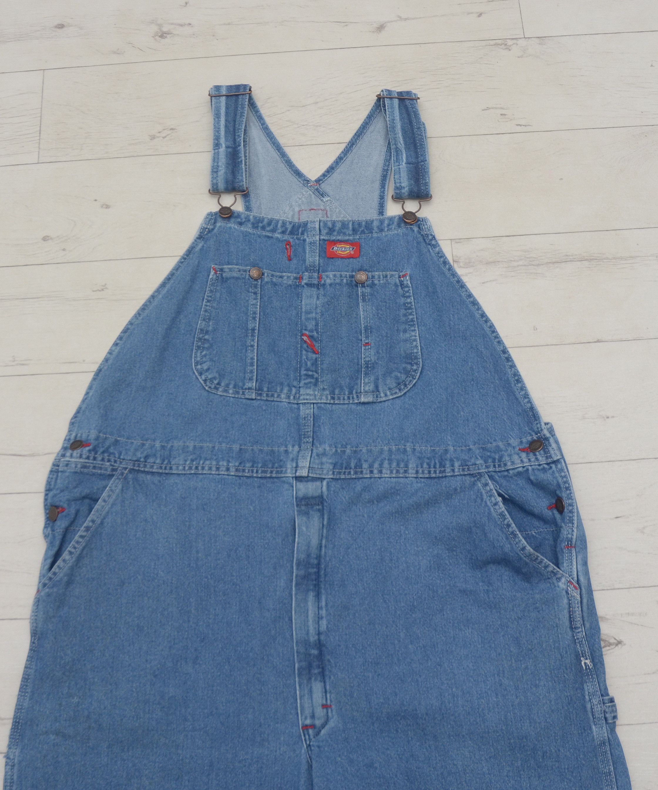 Dickies Men's Dickies Stonewashed Indigo Blue Bib Overalls 40x30 Size US 40 / EU 56 - 3 Thumbnail