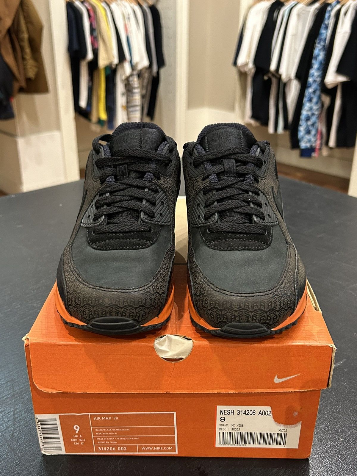 Nike Nike Air Max 90 Powerwall Black Orange Size US 9 / EU 42 - 3 Thumbnail