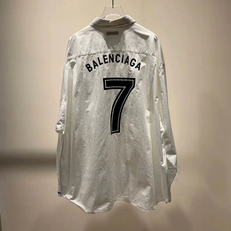 Balenciaga Balenciaga Letter Print Collared Shirt Jacket. Size US L / EU 52-54 / 3 - 3 Thumbnail