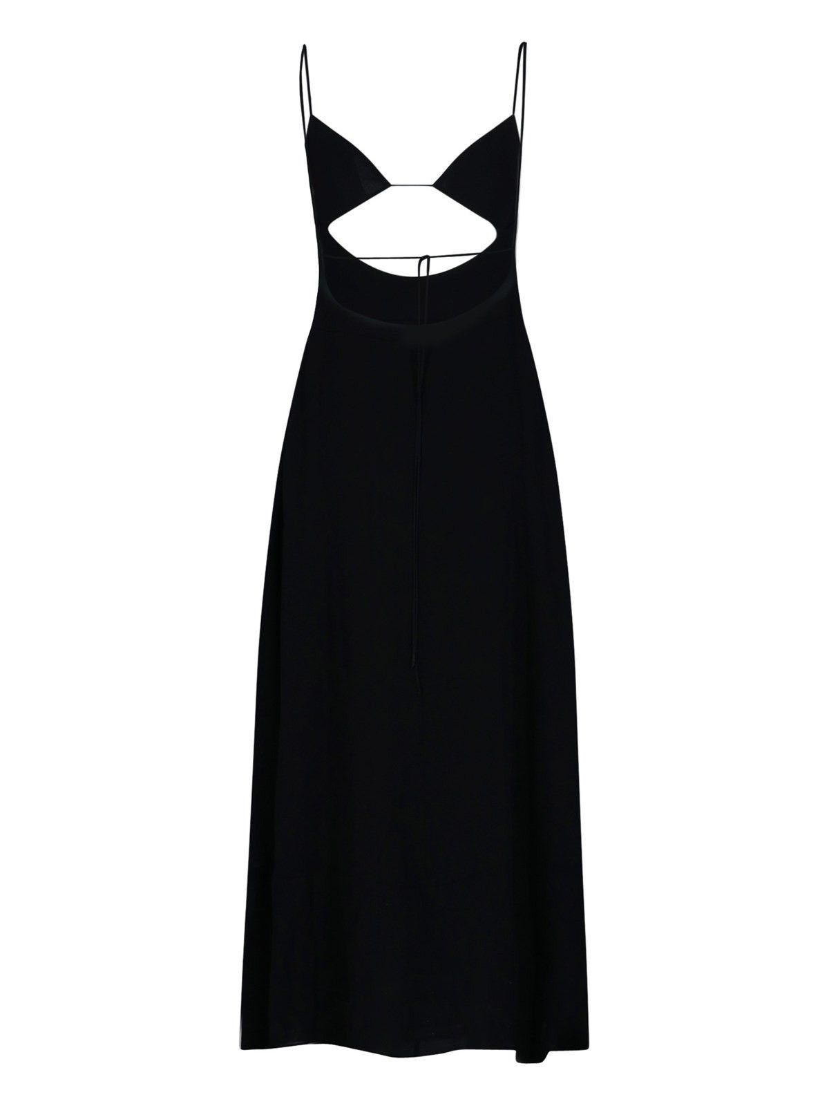 Saint Laurent Paris o1s1wg111024 Long Backless Dress in Crepe Viscose in Black Size 28" / US 6 / IT 42 - 3 Thumbnail
