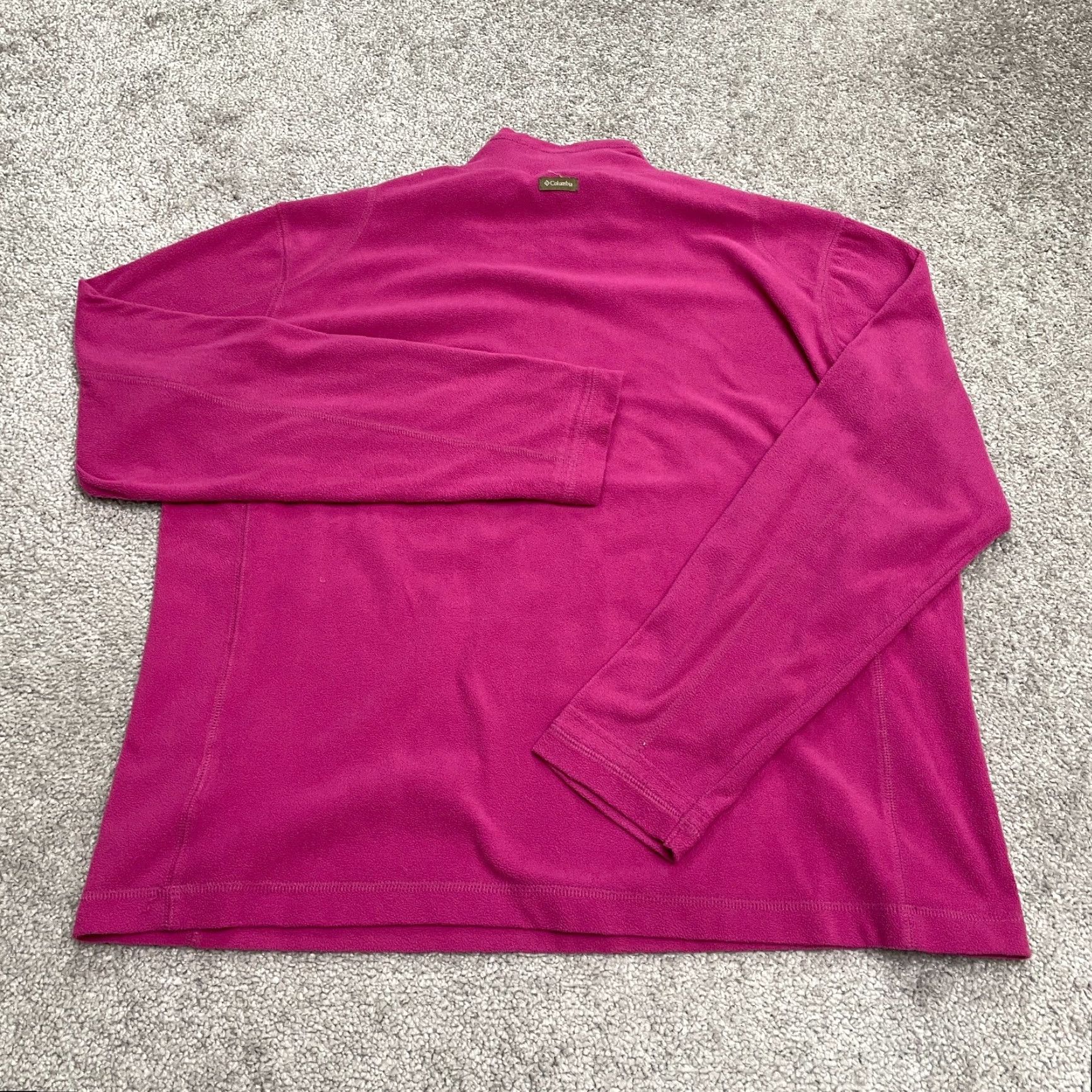 Pinko Columbia Jacket Womens XL Pink 1/4 Zip Fleece Lightweight Outdoor Hiking Shirt casual athletic Size XL / US 12-14 / IT 48-50 - 2 Thumbnail