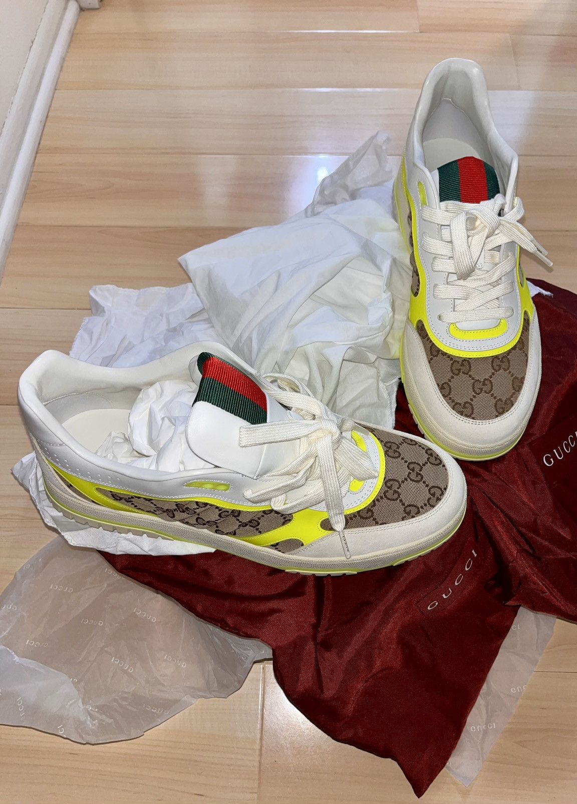 Gucci 🇭🇺 Gucci 🇮🇹 Web Sneaker Size 46 Summer ‘24 Fire! Size US 12 / EU 45 - 3 Thumbnail