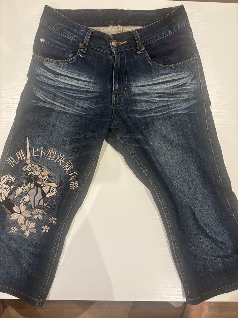 Anime EVANGELION Nishiki Cropped Denim Pants Blue 30 Size US 30 / EU 46 - 1 Thumbnail