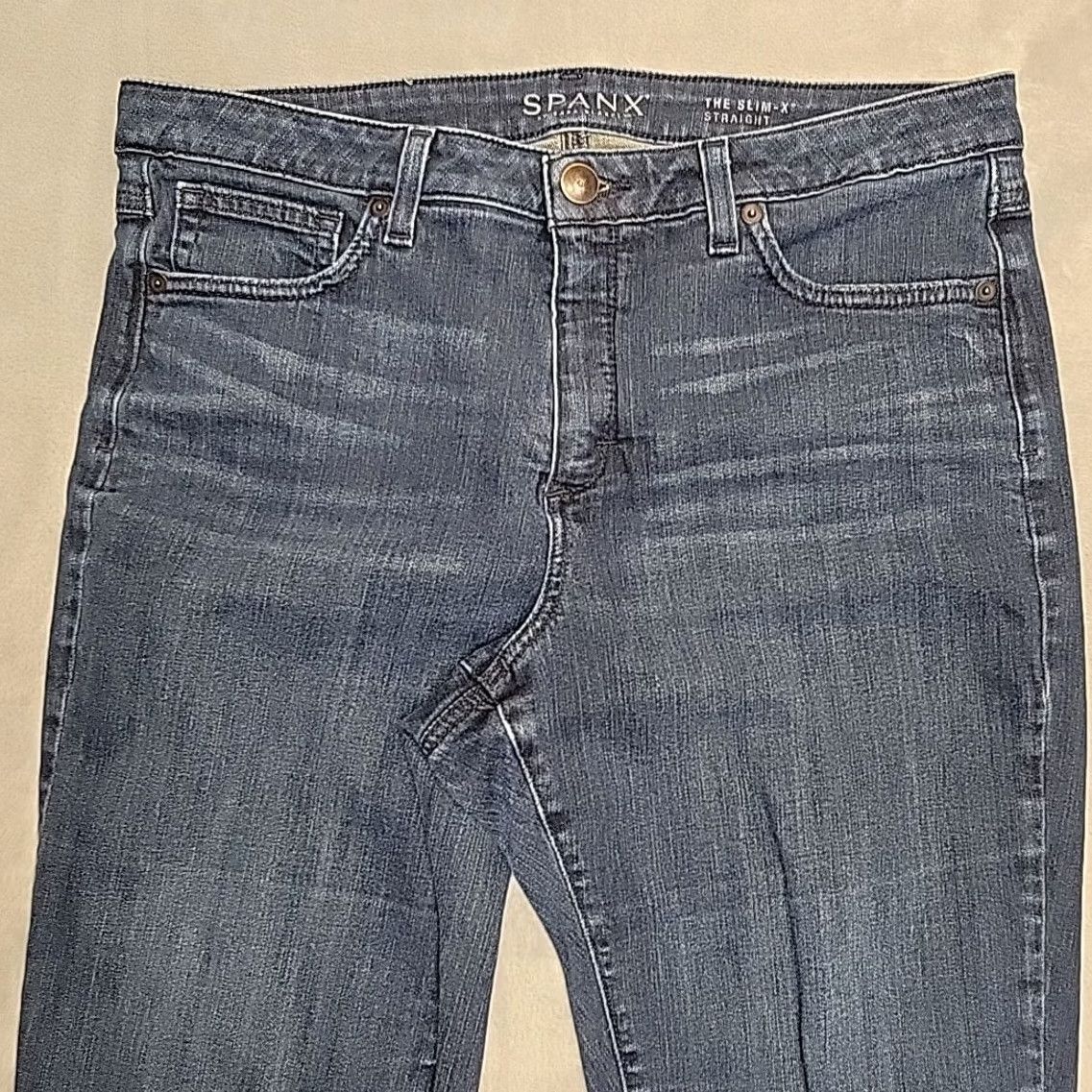 Spanx Spanx Jeans Womens Size 32 Blue Slim-X Straight Stretch Denim Casual Performance Pants Mens? Size 24" / US 00 / IT 34 - 3 Thumbnail