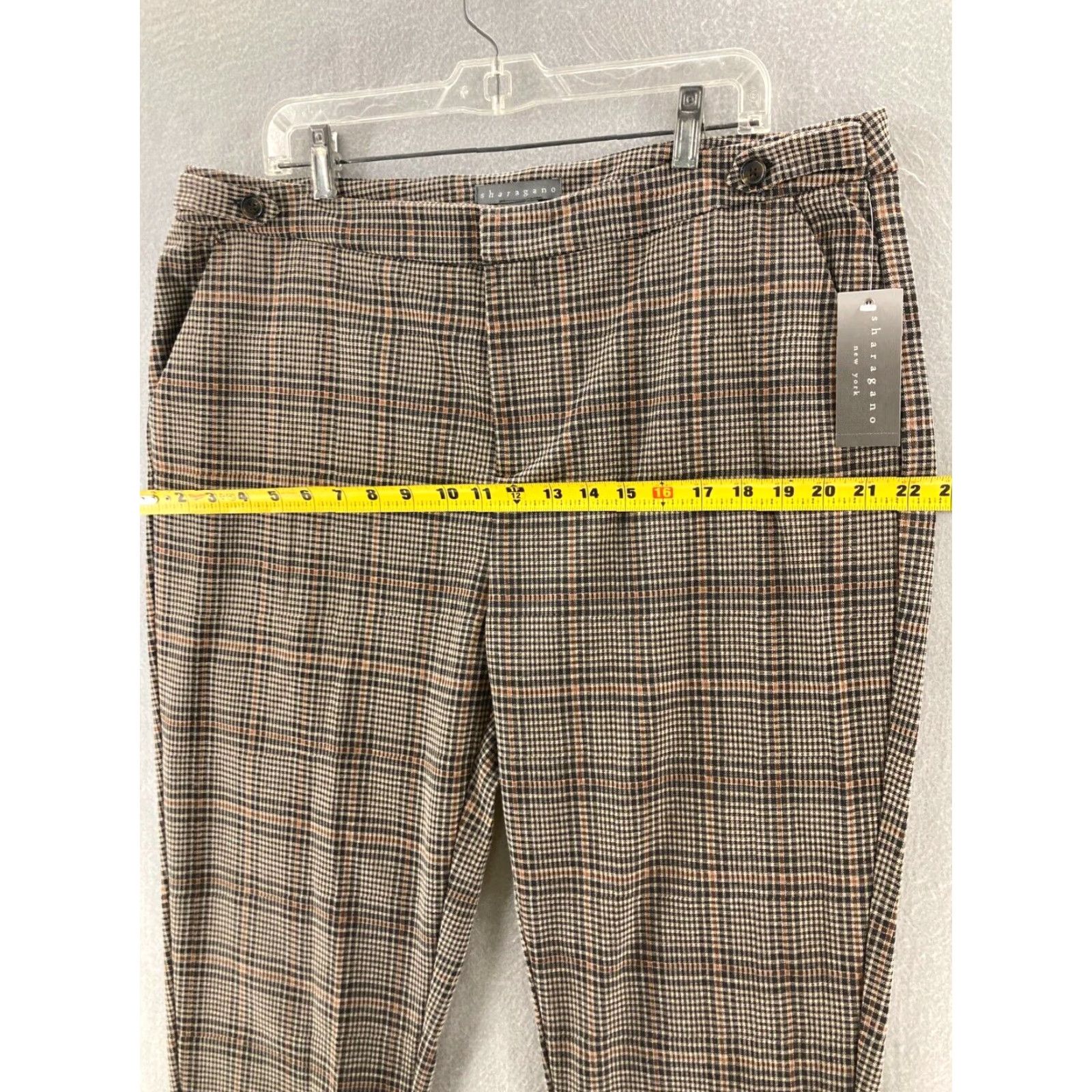 Vintage Sharagano Pants Womens XL Plaid Dress NWT Brown Size 40" / US 18 - 3 Thumbnail