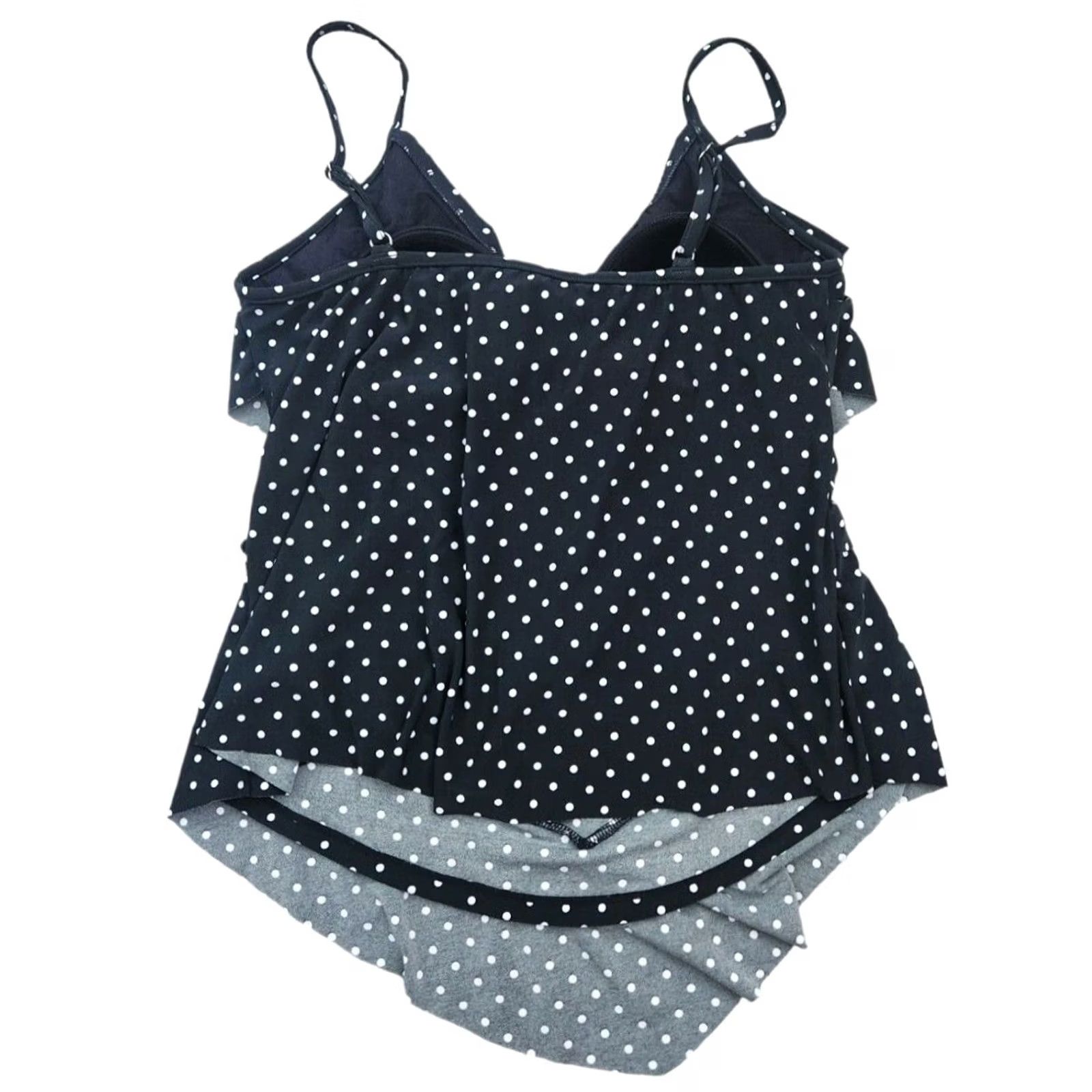 Vintage Miraclesuit Tankini Womens Sz 8 Polka Dot Wireless Bra Built-In Ruffle Size M / US 6-8 / IT 42-44 - 2 Thumbnail