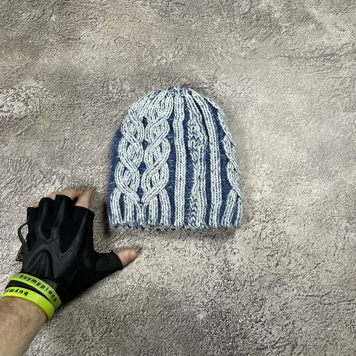 Vintage Vintage 90s Cable Knit Mohair Beanie Ushanka Cream Grail OS Size ONE SIZE - 1 Thumbnail
