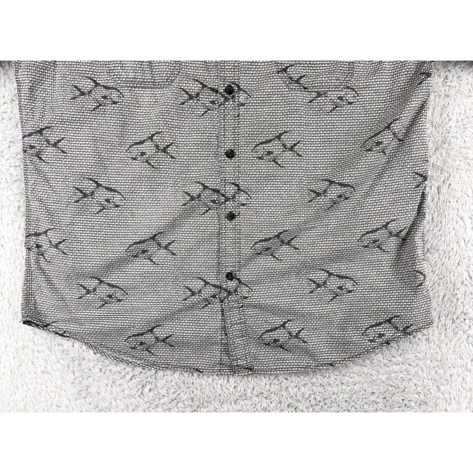 George George Button-Up Shirt Men XL Gray Cotton Hawaiian Aloha Beach Vacation Eyes Size US XL / EU 56 / 4 - 6 Thumbnail