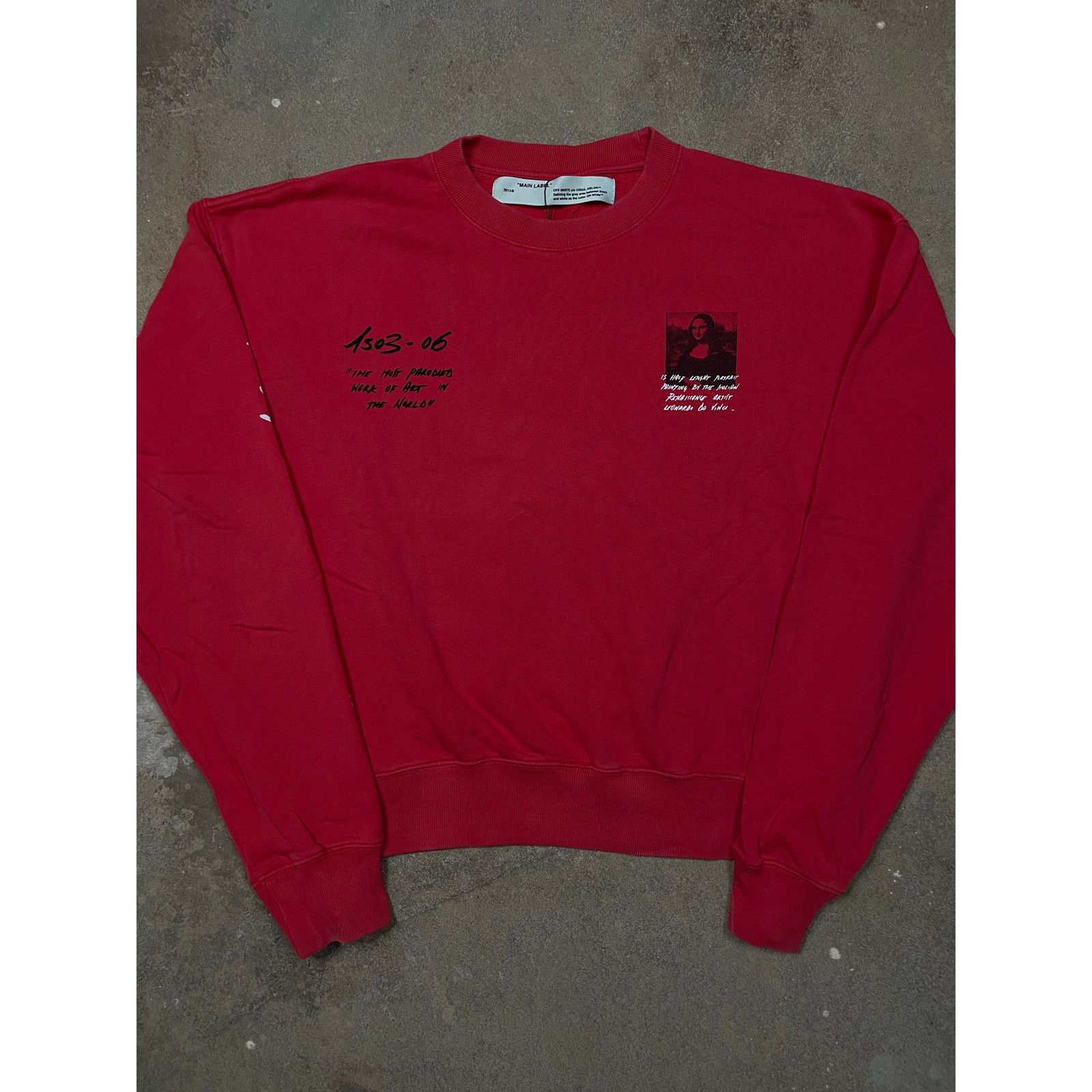 Off-White Off-White Crewneck Red Mona Lisa Medium Used Size US M / EU 48-50 / 2 - 2 Thumbnail