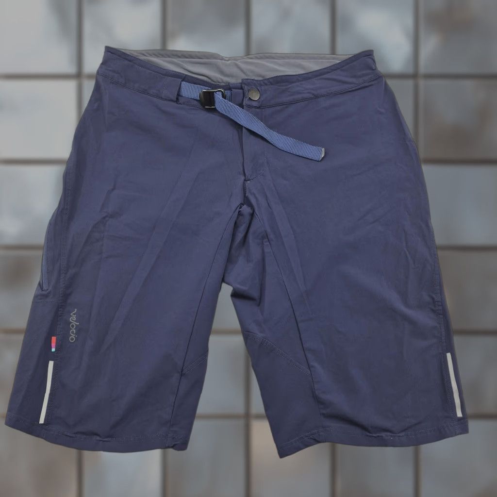 Velocio Velocio Trail Shorts Mens S Cycling Adjustable Waist Reflective Quick Dry Navy blue Solid Pockets Belted Sport Bike