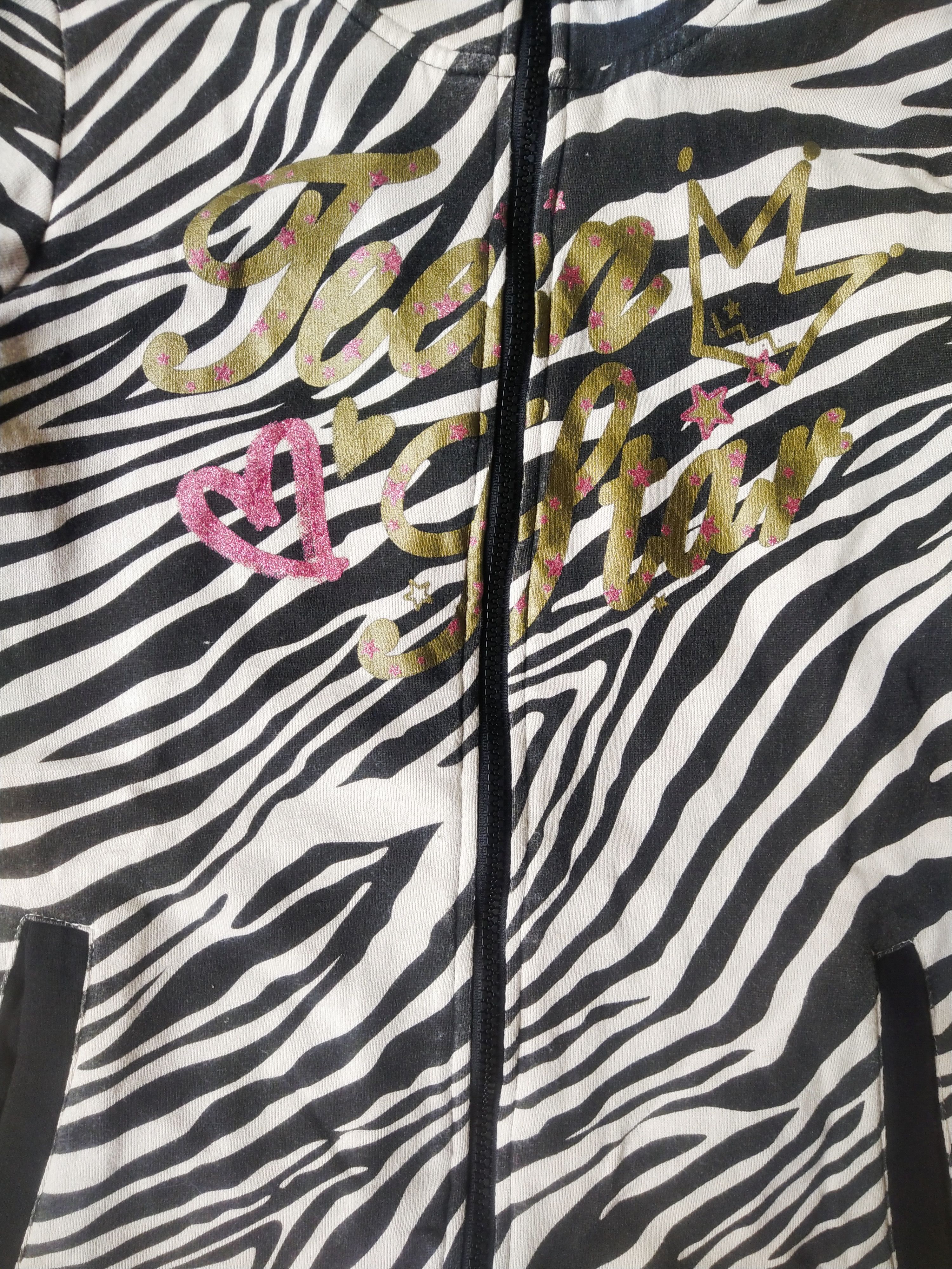 Hysteric Glamour 2000s Zebra Print Zip-Up Hoodie Paw Cuffs Ninja Mask Y2K Size XS / US 0-2 / IT 36-38 - 2 Thumbnail