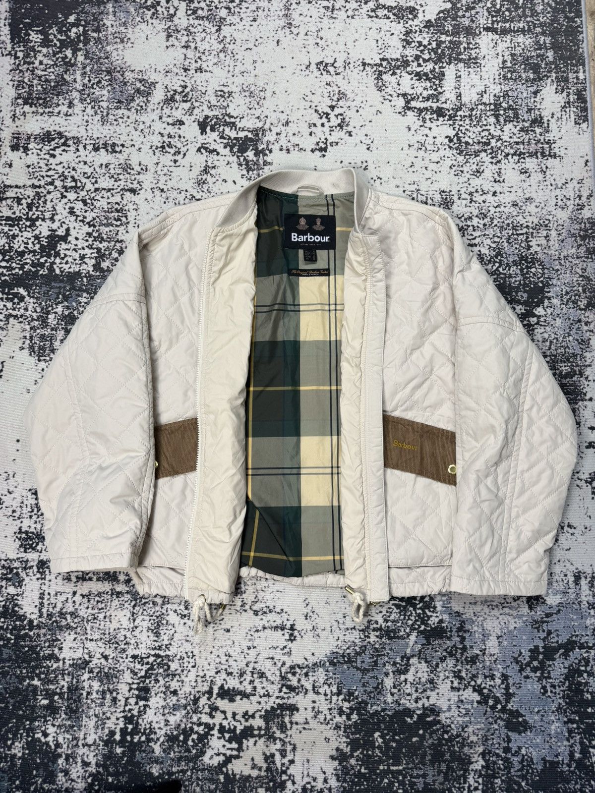 Barbour × Japanese Brand × Vintage Barbour Jacket Bomber with pattern Beige 36 S womens Size US S / EU 44-46 / 1 - 1 Thumbnail