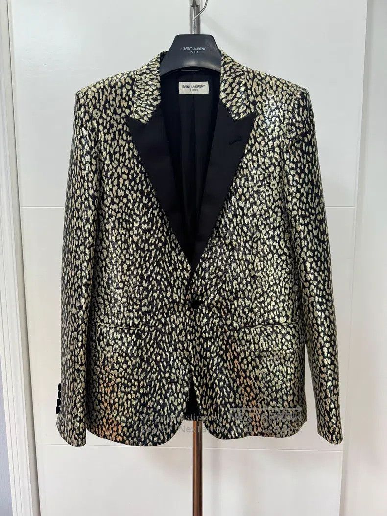 Saint Laurent Paris Saint Laurent Paris Black and Gold Leopard Print Suit Size US S / EU 44-46 / 1 - 1 Thumbnail