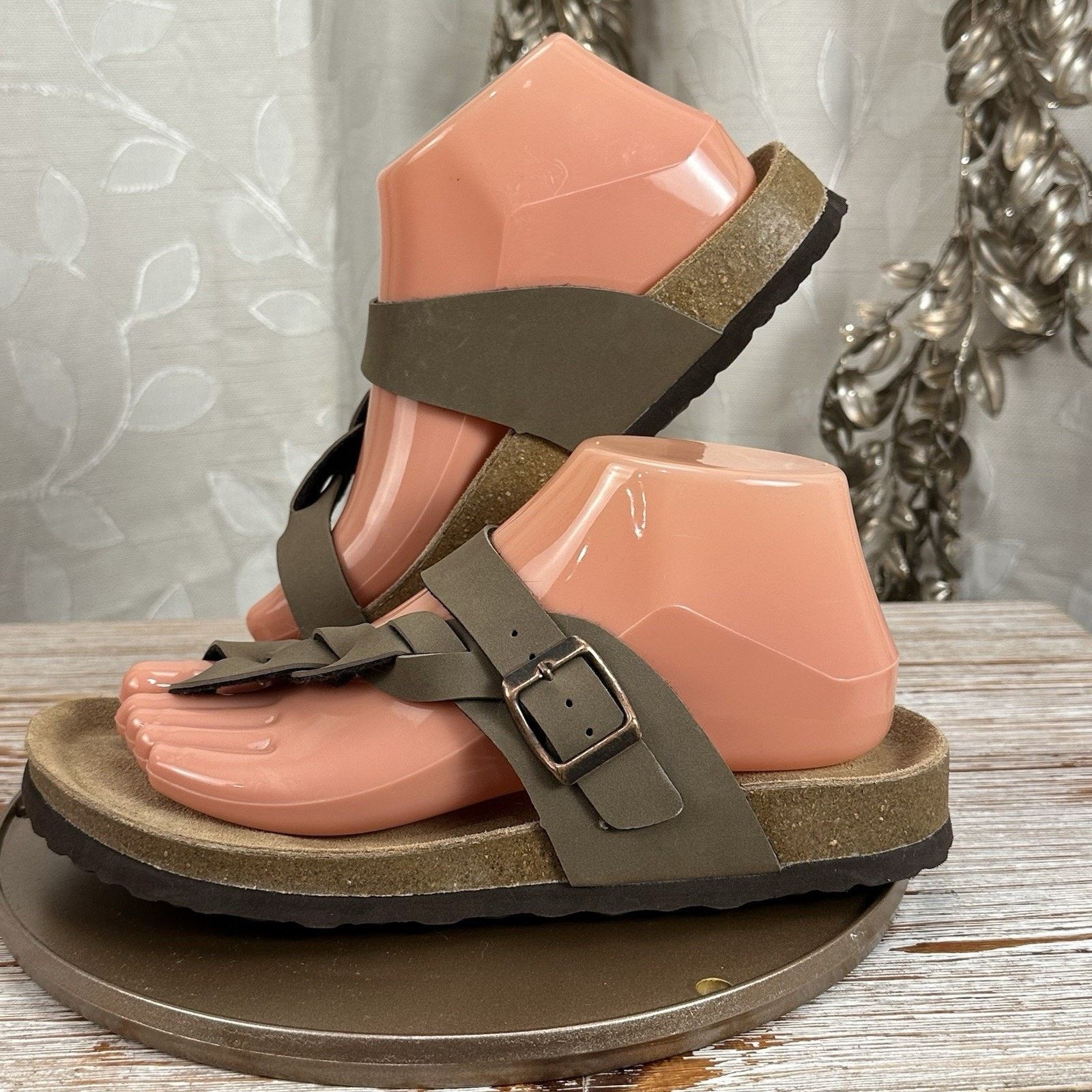 Other Cushionaire Libby Taupe Braided Slip-On Sandals Women’s 8M Size US 8 / IT 38 - 2 Thumbnail