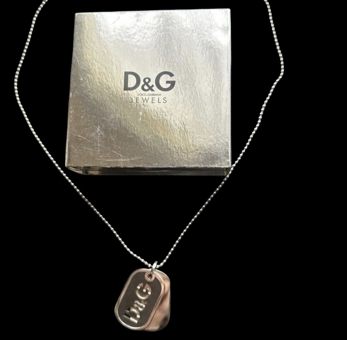 Dolce & Gabbana D&G Dolce & Gabbana Archival Cut-Out Logo Dog Tag Necklace Size ONE SIZE - 1 Thumbnail