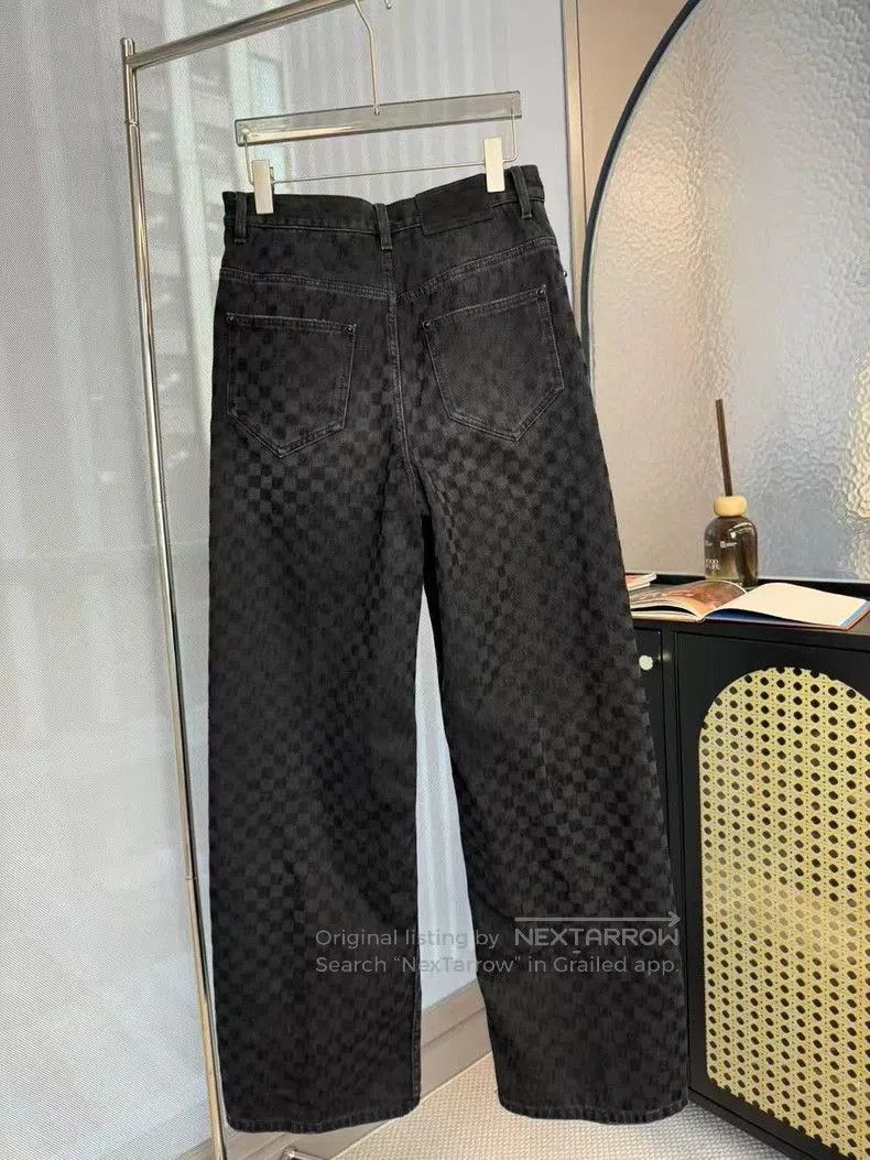 Louis Vuitton Louis Vuitton SS25 Check Flocked Jeans. Size US 27 - 2 Thumbnail