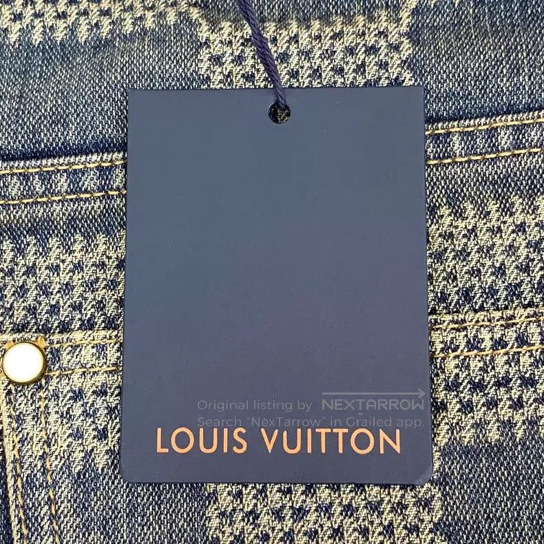 Louis Vuitton Louis Vuitton Blue Feidun Checker Denim Pants Size US 33 - 8 Thumbnail