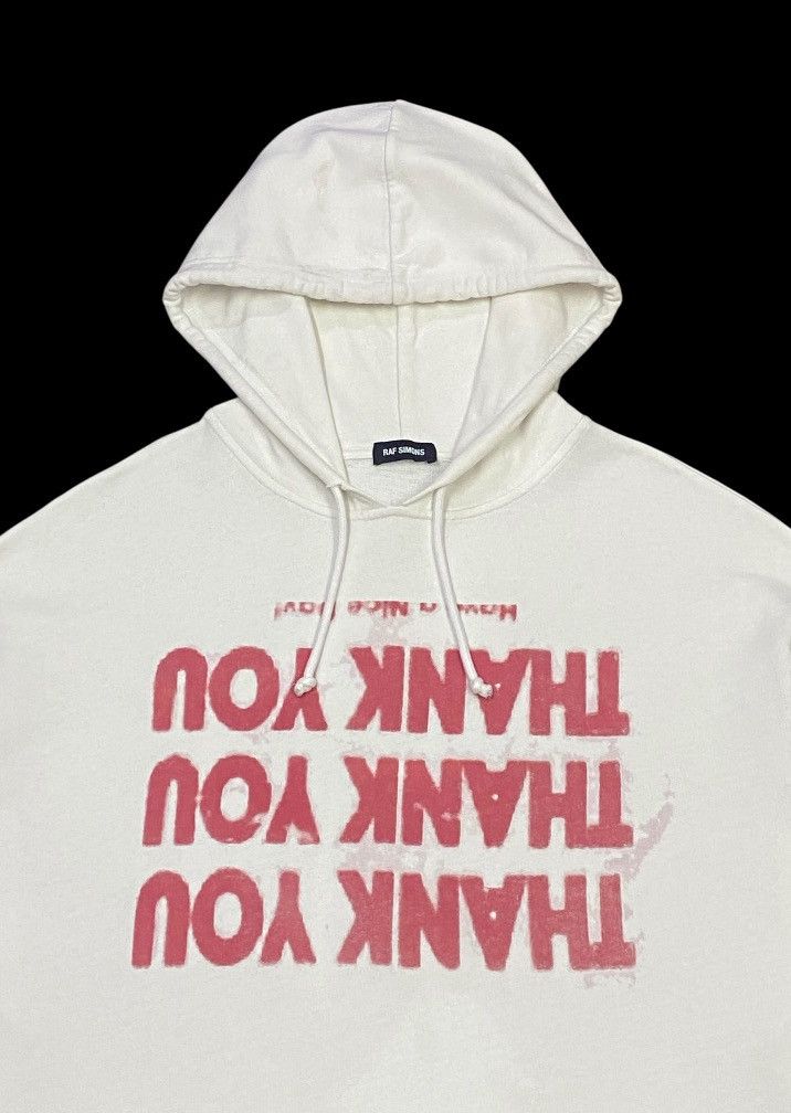 Raf Simons FW18 Raf Simons White Thank You Hoodie Size US L / EU 52-54 / 3 - 4 Thumbnail