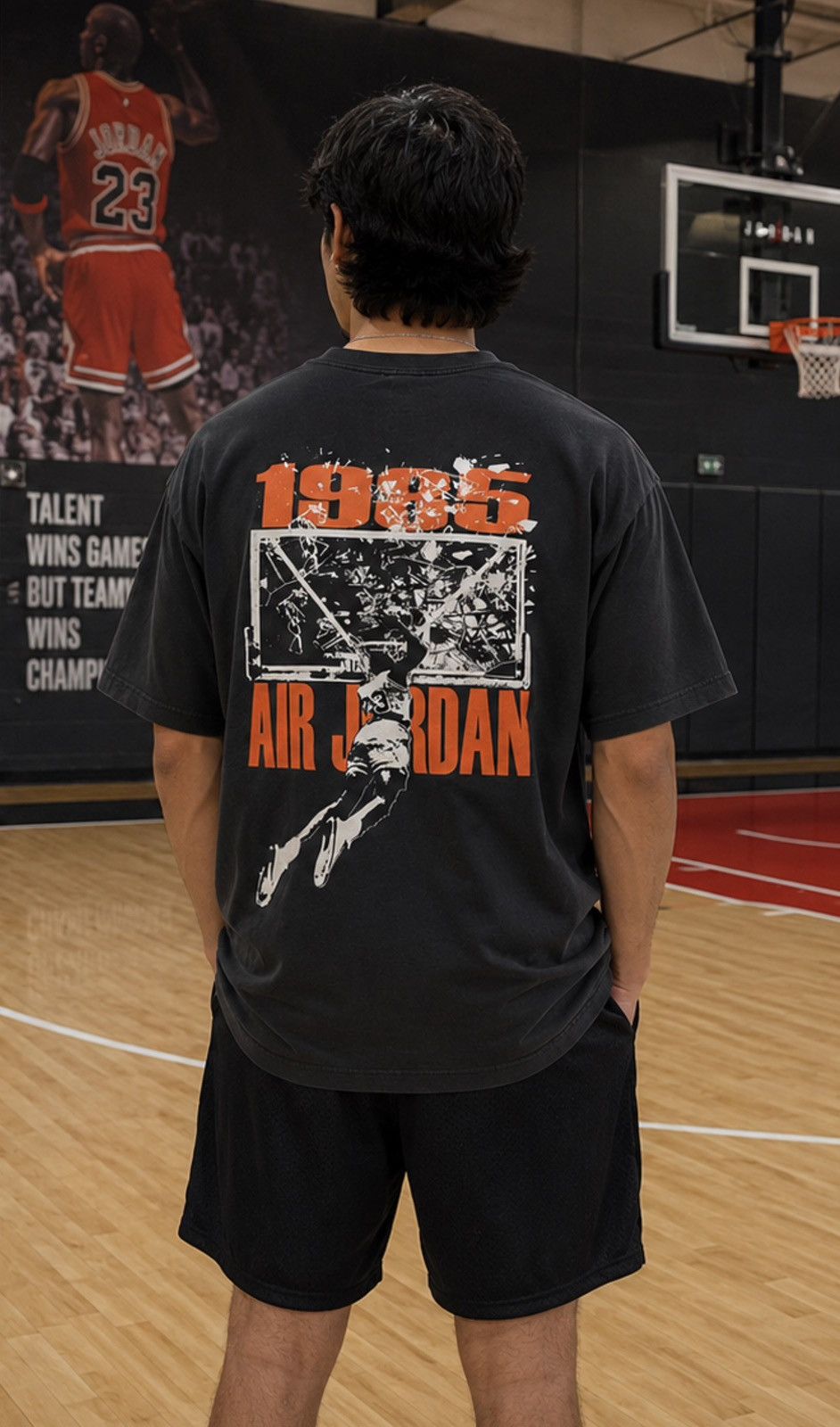Jordan Brand Jordan Mens 1985 Shattered Backboard T-Shirt Black Large Tee Size US L / EU 52-54 / 3 - 1 Thumbnail