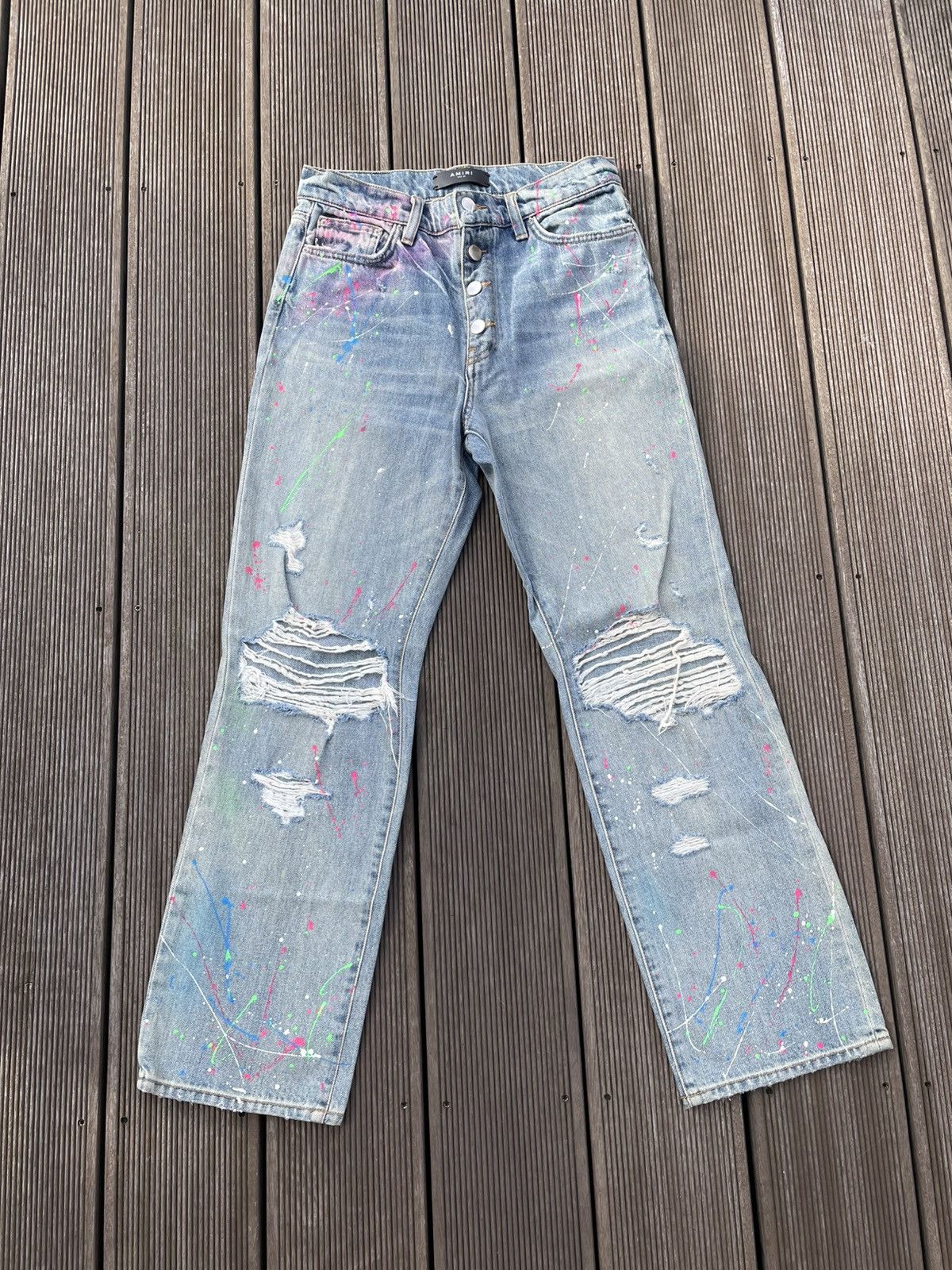 Amiri Amiri Paint Splatter Distressed Jeans - Size 28 Size US 28 / EU 44 - 1 Thumbnail