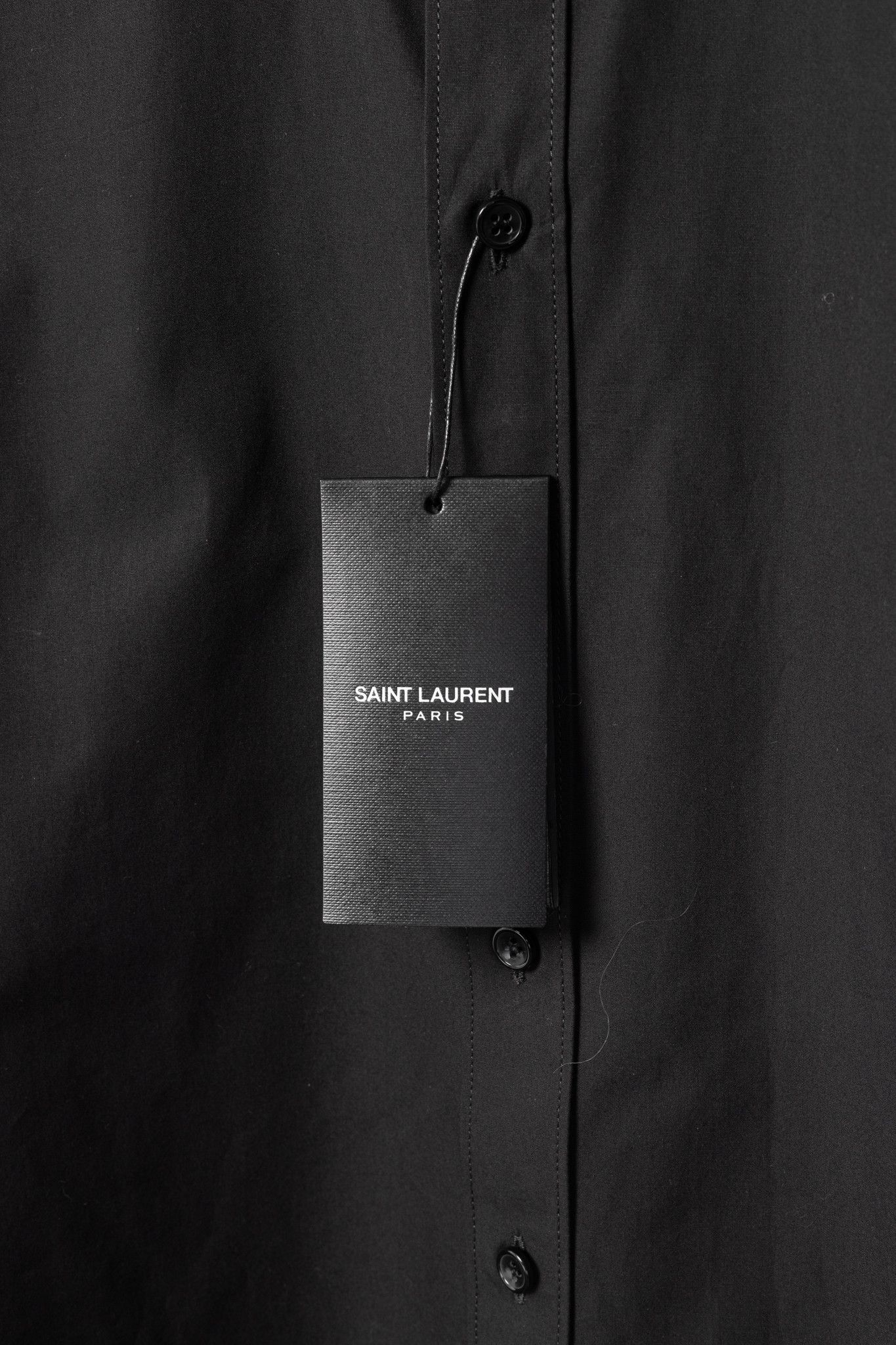 Saint Laurent Paris Saint Laurent Black Cotton-Poplin Buttoned Shirt Size S / US 4 / IT 40 - 8 Thumbnail
