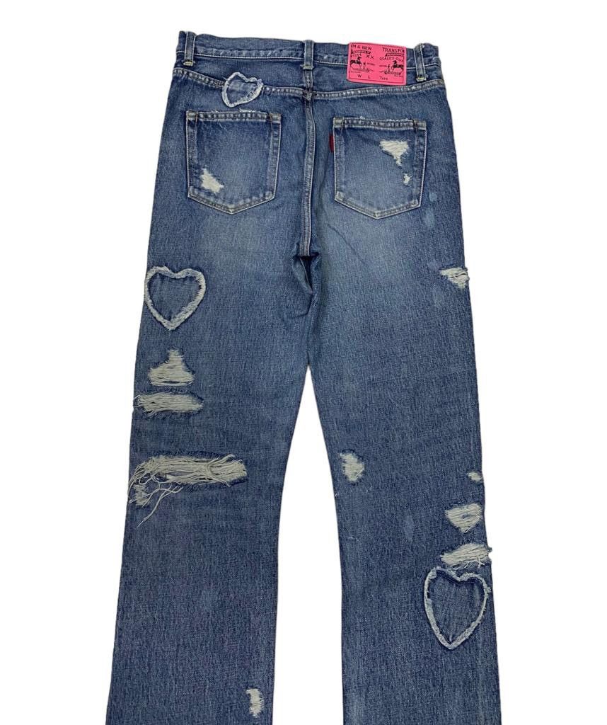 Hysteric Glamour × If Six Was Nine × Le Grande Bleu (L.G.B.) 🔥RNA SLANG DAMAGE DISTRESSED DENIM JEANS UNDERCOVER STYLE Size 30" / US 8 / IT 44 - 6 Thumbnail