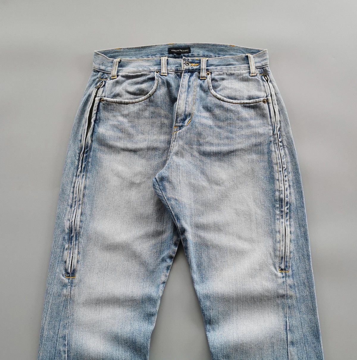 Japanese Brand Bootcut Sheepskin Leather Power To The People Jeans Size US 31 - 4 Thumbnail