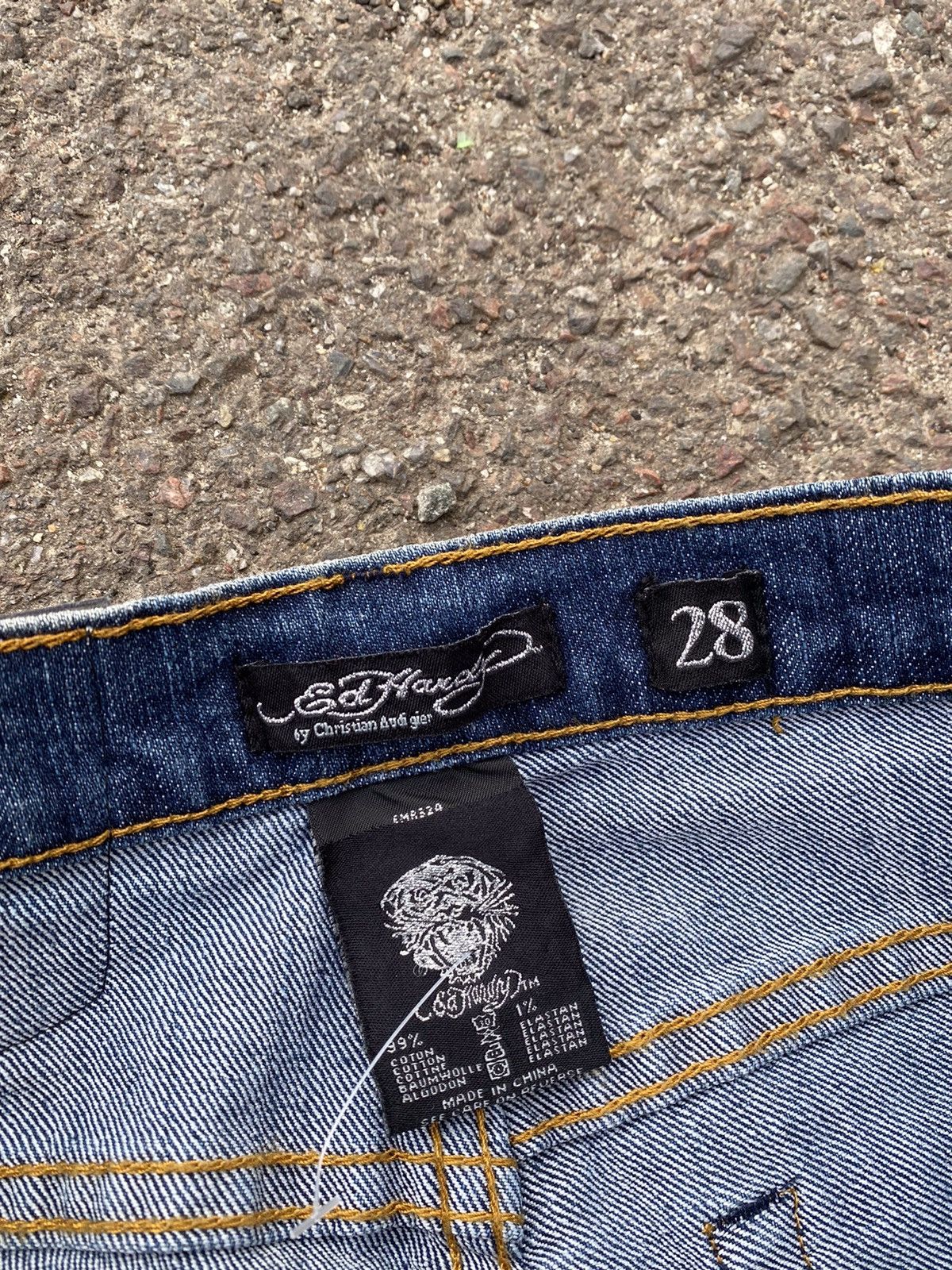 Ed Hardy Vintage Flare Ed Hardy Flared Denim Jeans y2k Size 27" / US 4 / IT 40 - 7 Thumbnail