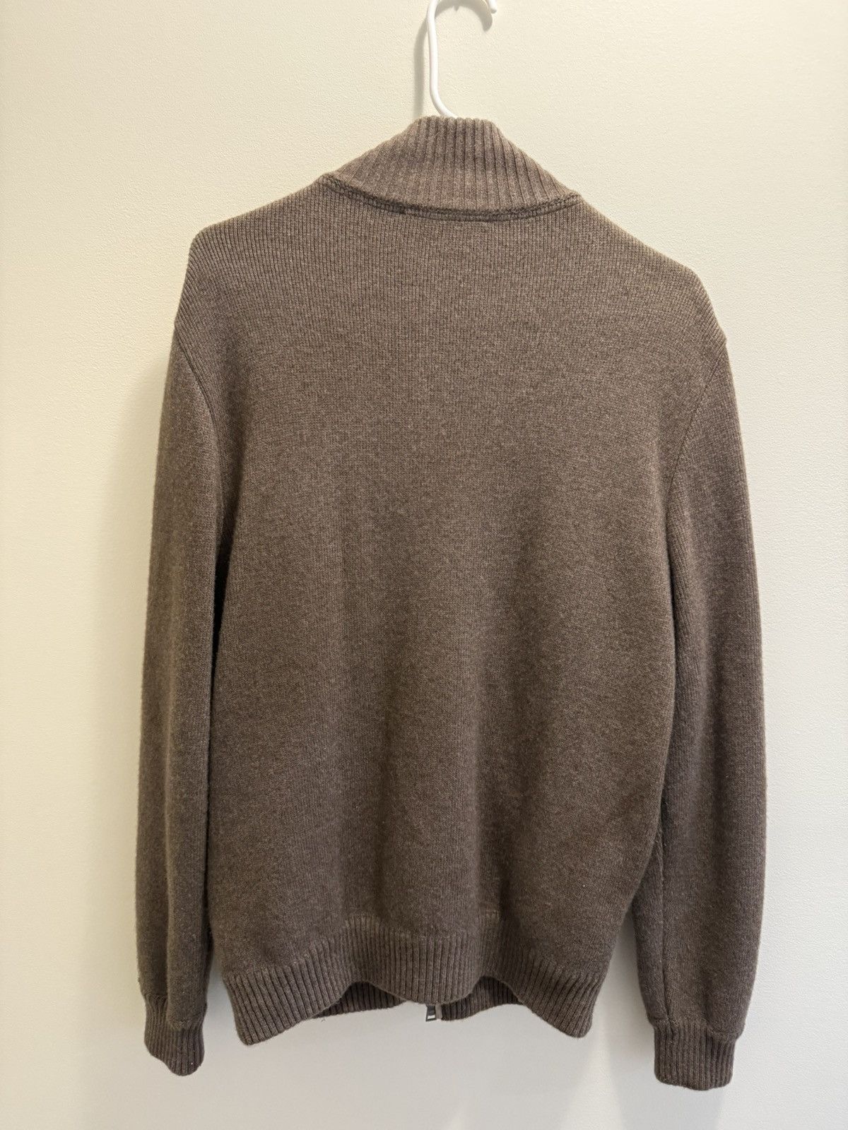 Saks Fifth Avenue Calf Skin Plated Wool Lined Zip Sweater Size US M / EU 48-50 / 2 - 7 Thumbnail