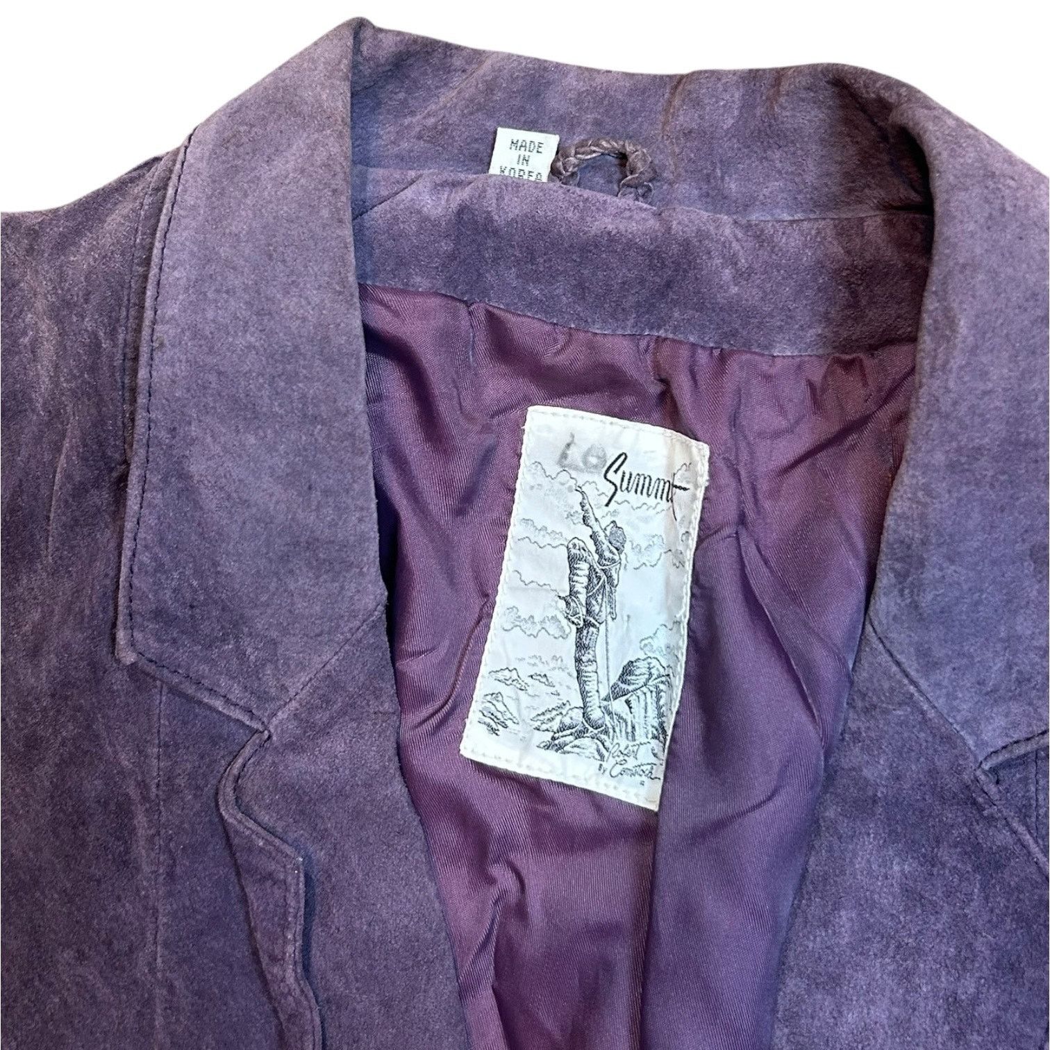 Summit Clothing Purple Suede Summit Vintage 90’s Button Blazer Jacket Size XL / US 12-14 / IT 48-50 - 4 Thumbnail