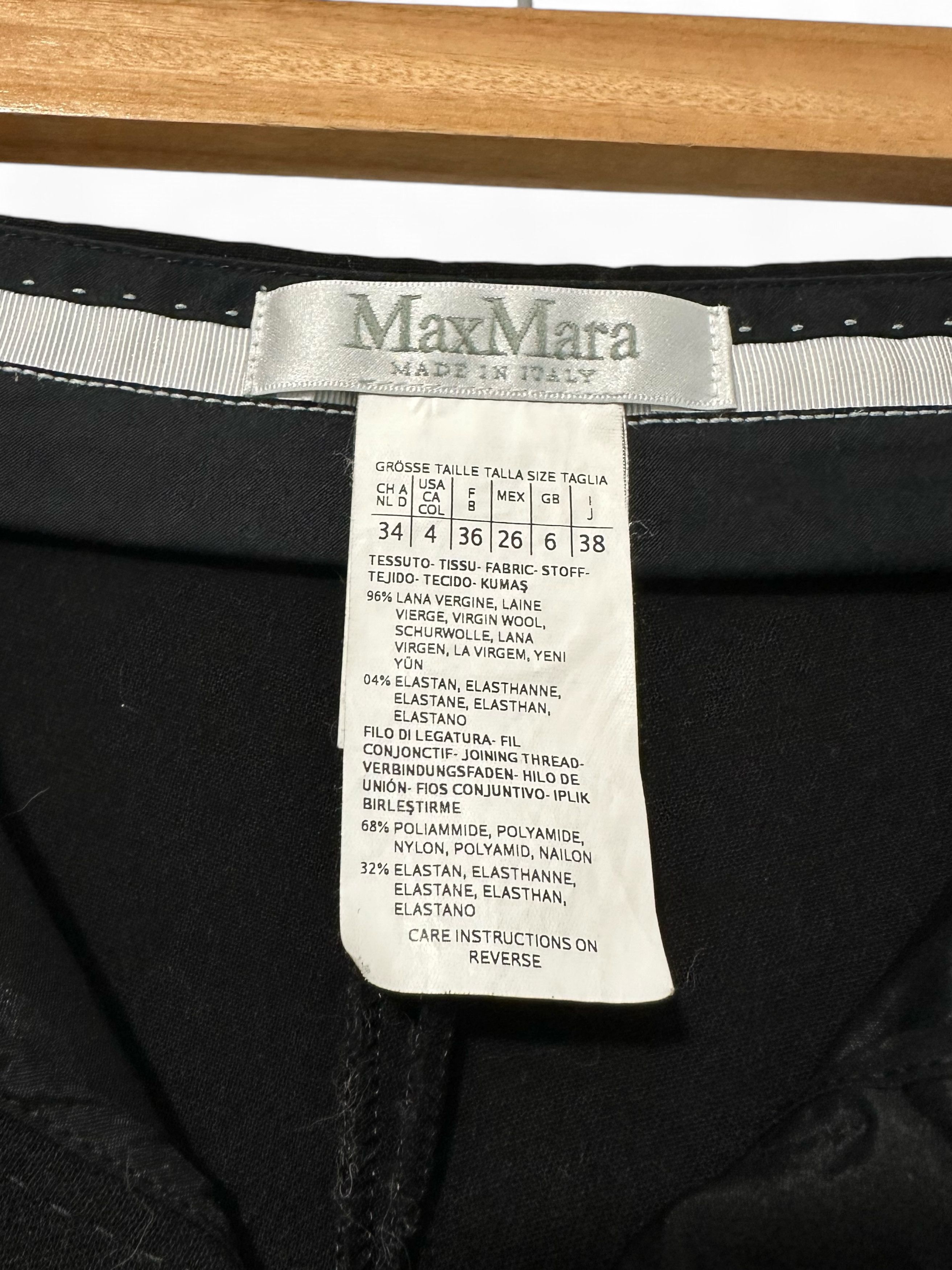 Max Mara Max Mara Black Solid Wool Pants US4 Size 27" / US 4 / IT 40 - 5 Thumbnail