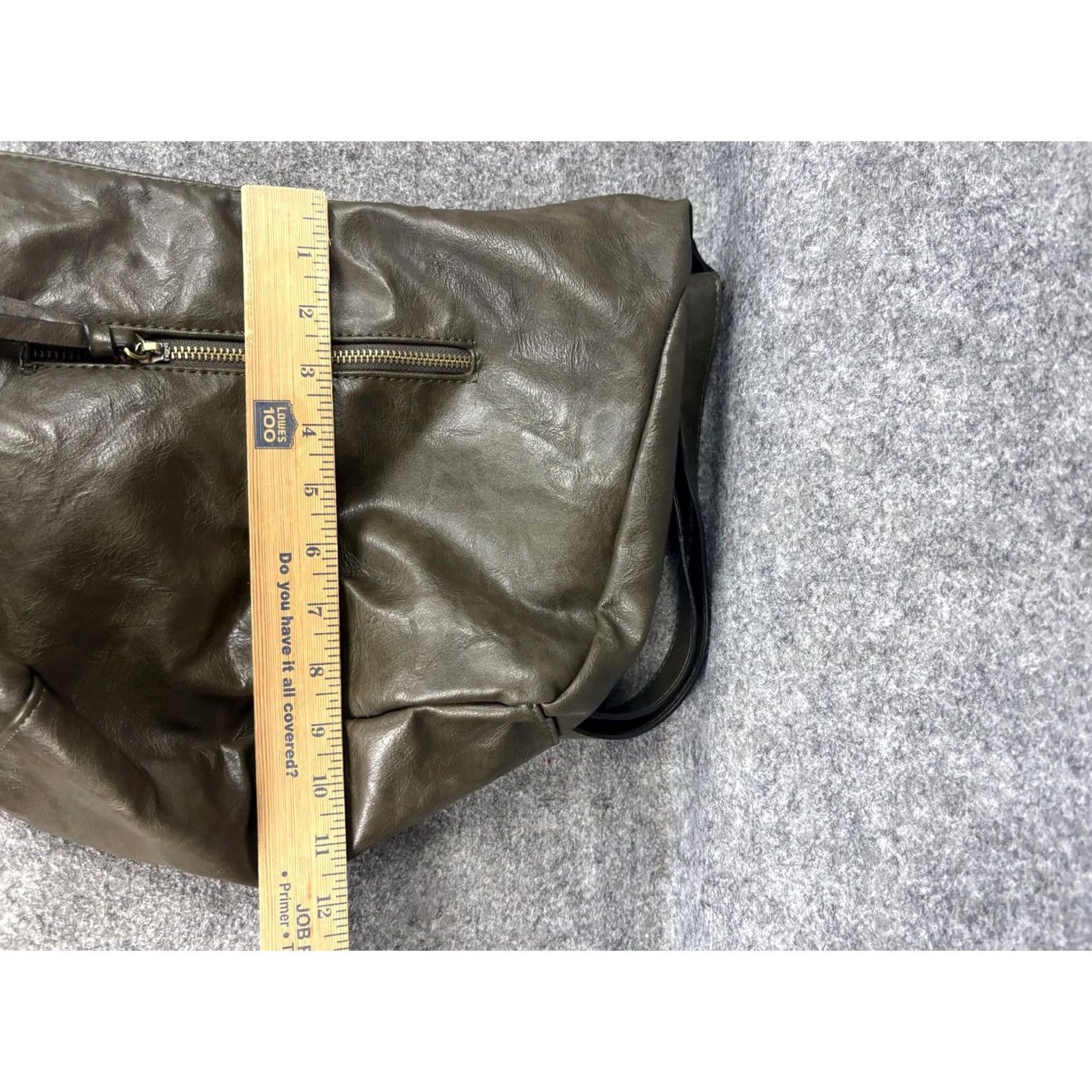 Olive Vegan Leather Hobo Shoulder Bag Womens Olive Green Large Slouchy Crossbody Joy Susan Size ONE SIZE - 4 Thumbnail