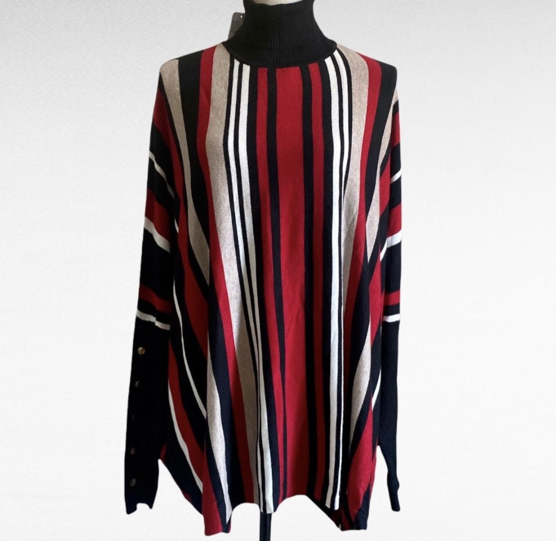Other JOSEPH A TURTLENECK STRIPED LONG SLEEVE SWEATER PONCHO Size M / US 6-8 / IT 42-44 - 7 Thumbnail