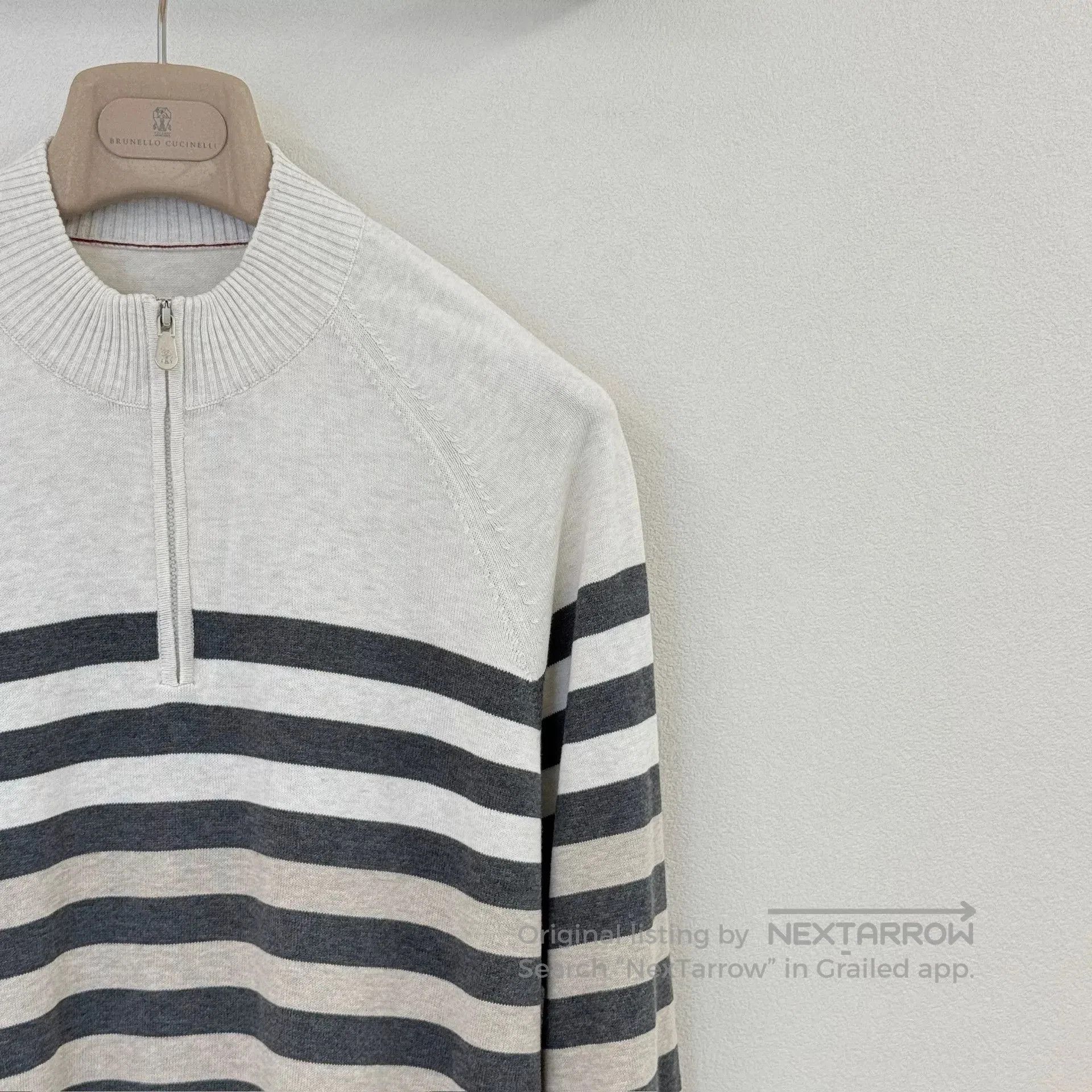 Brunello Cucinelli Brunello Cucinelli Striped Zip Sweater. Size US L / EU 52-54 / 3 - 4 Thumbnail