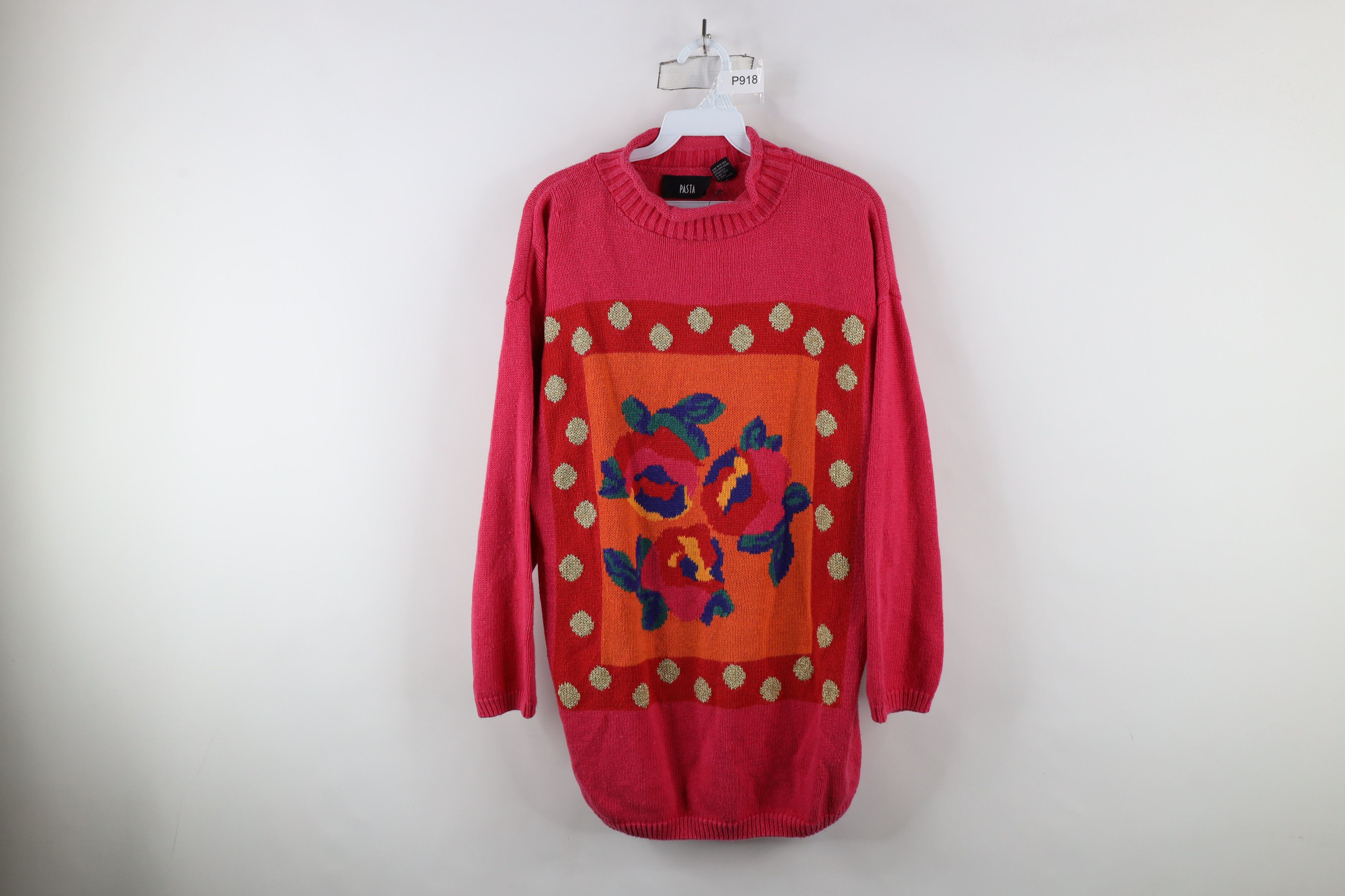 Vintage Vintage 90s Streetwear Abstract Flower Marled Knit Sweater Size M / US 6-8 / IT 42-44 - 1 Thumbnail