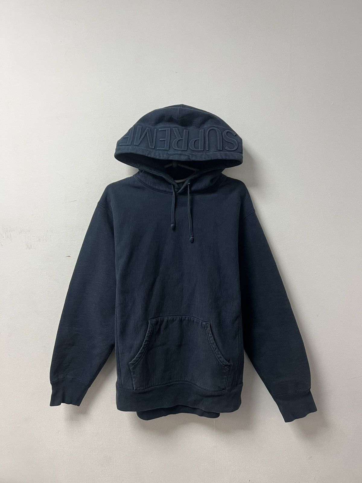 Supreme Supreme Zip Hoodie Big Logo Navy Blue Mens Size L Size US L / EU 52-54 / 3 - 18 Thumbnail