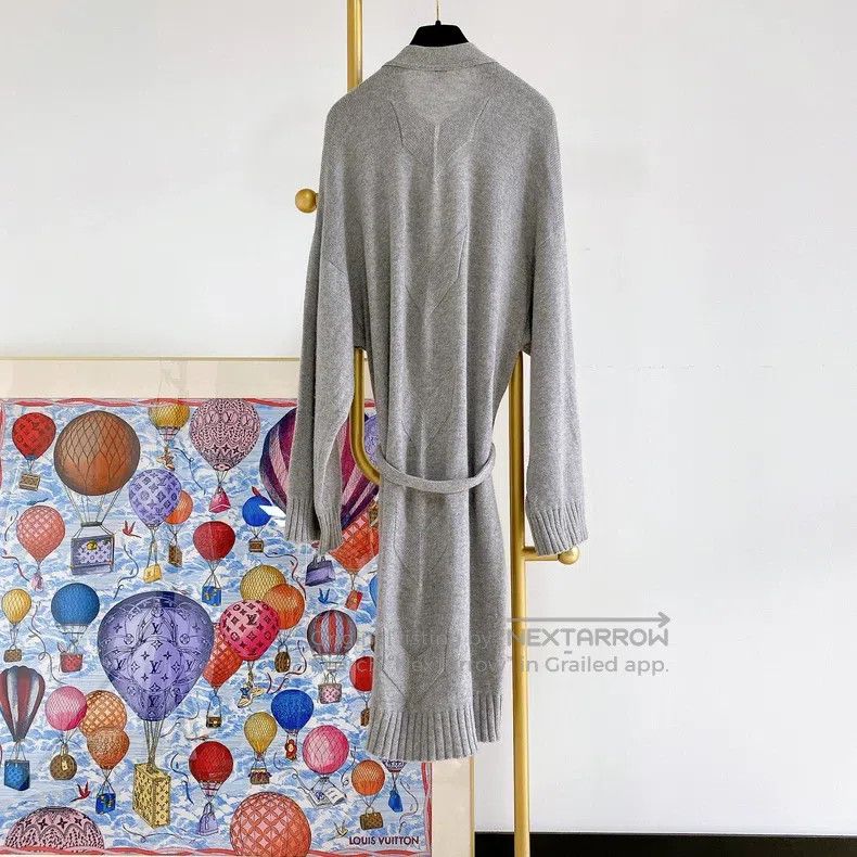 Hermes Hermes Grey Knit Long Cardigan Jacket Size XXS / US 00 / IT 34 - 2 Thumbnail