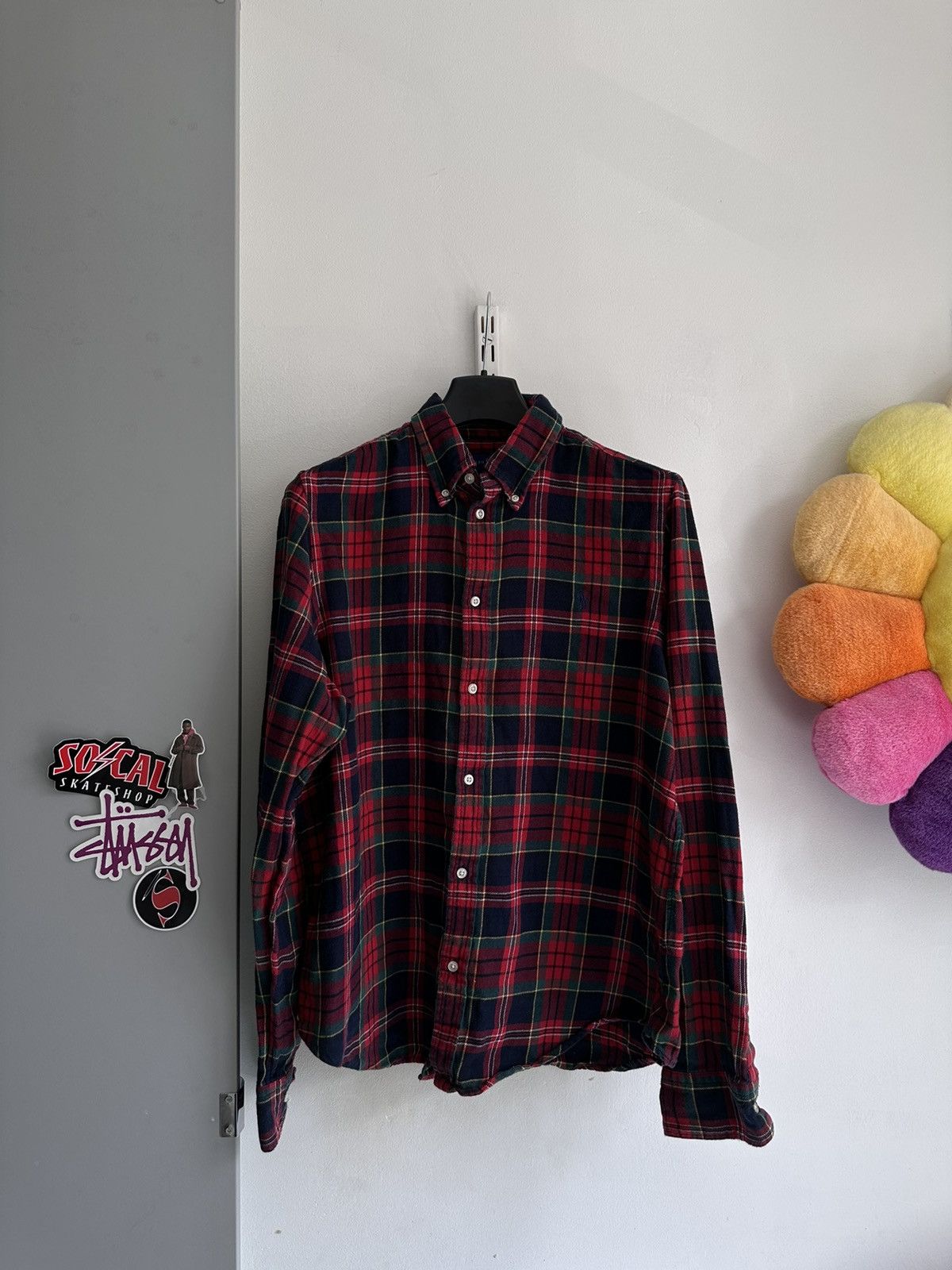 Polo Ralph Lauren Vintage Plaid Shirt - Small Red