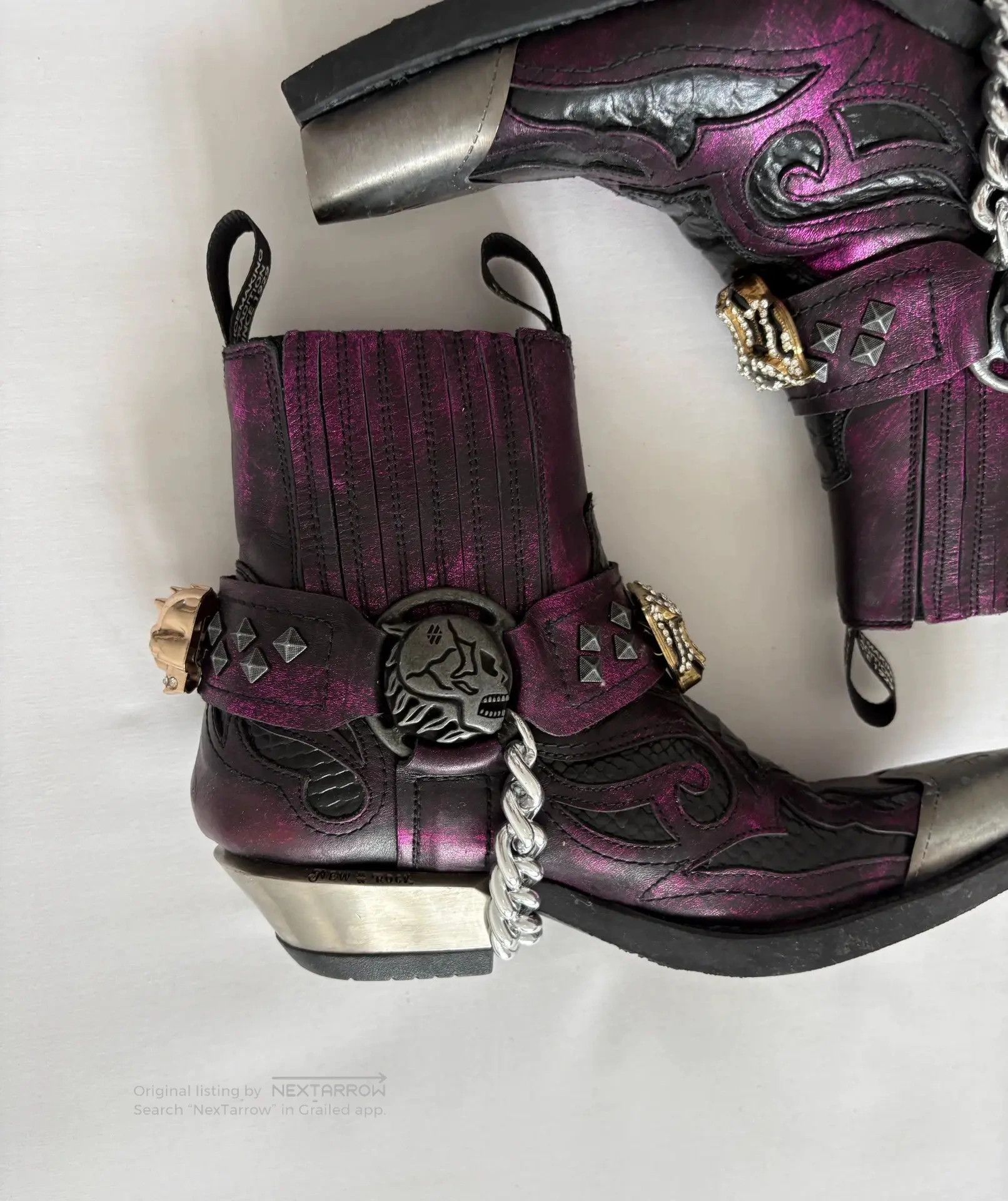 New Rock Punk Rivet Pointed Metal Toe 36 Boots, Women's — image 4 of 6