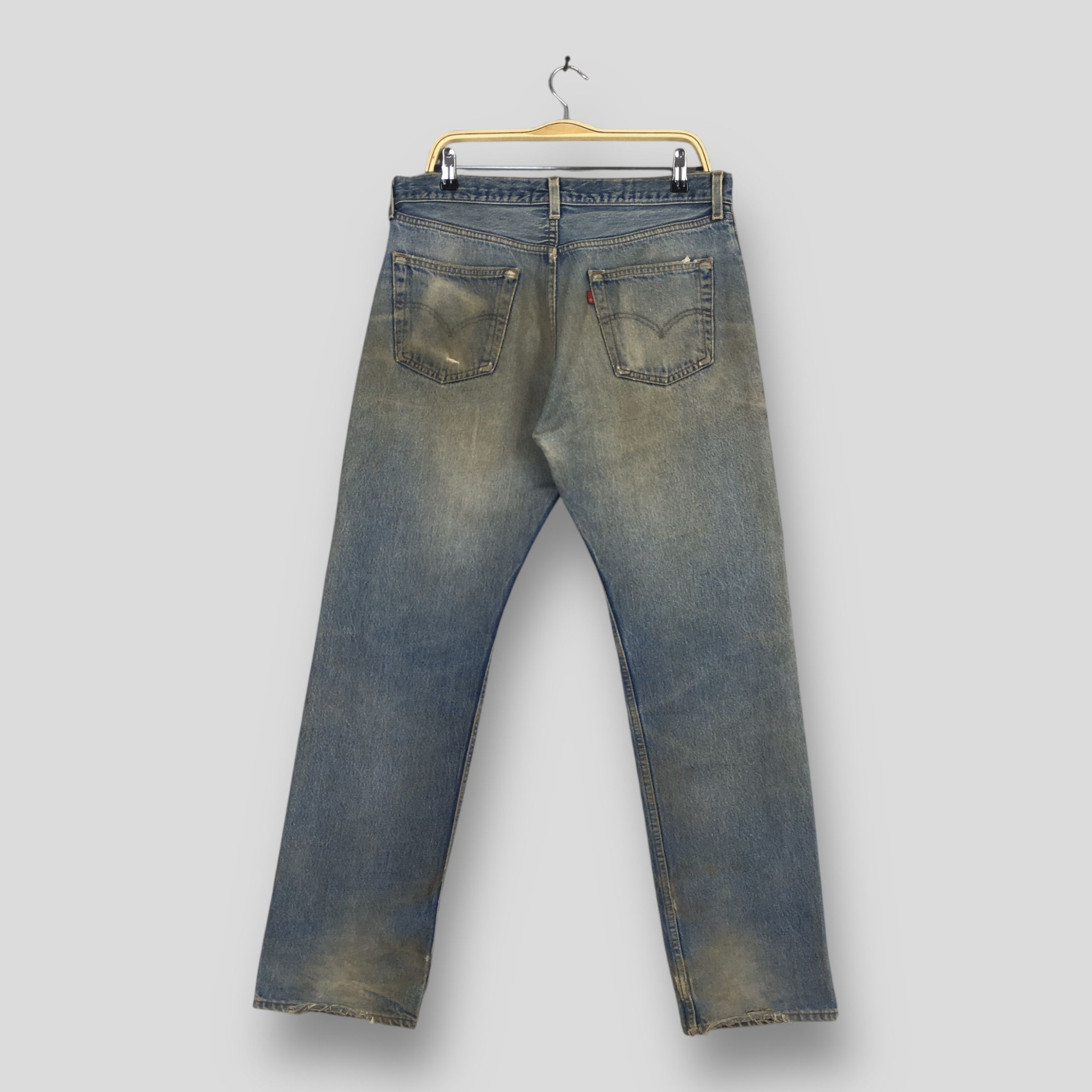 Levi's ize 32x30.5 Vintage 90s Levi's 501 Distressed Jeans S2017 Size US 32 / EU 48 - 7 Thumbnail