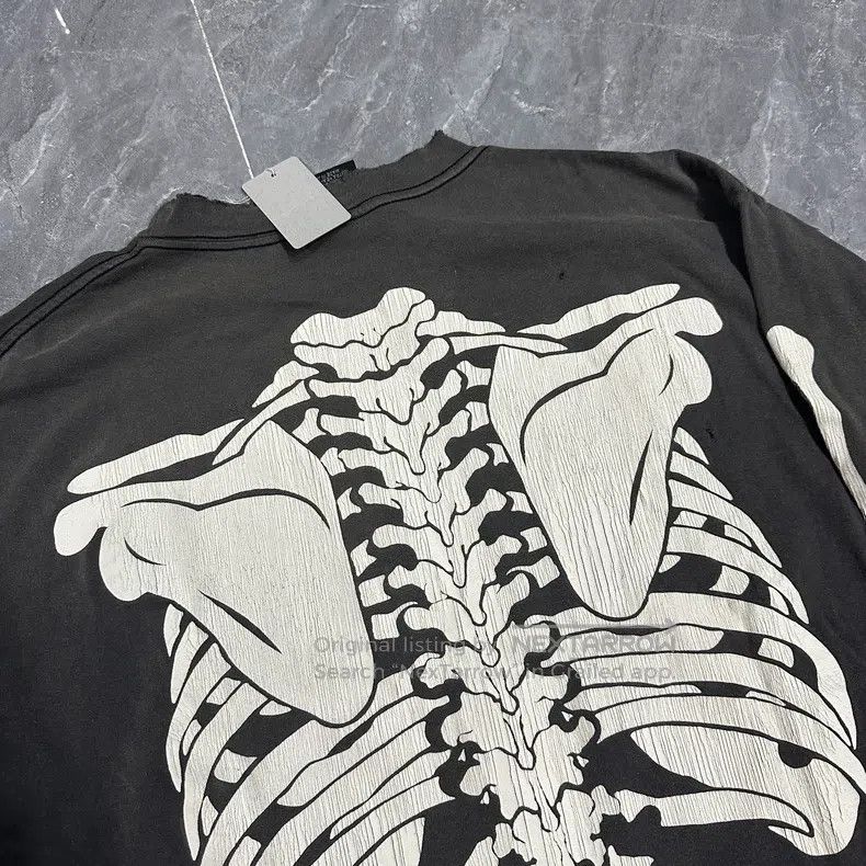 Saint Michael Saint Michael Skeletal ribcage destruction washed long-sle Size US L / EU 52-54 / 3 - 4 Thumbnail