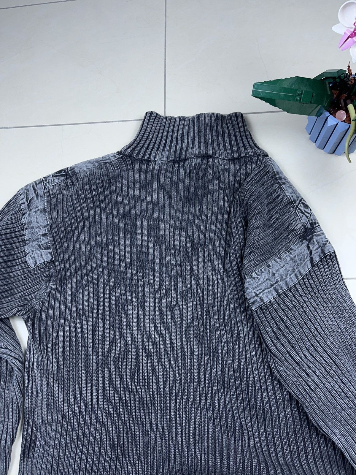 Japanese Brand × Vintage ➕ smoke gray black ribbed y2k vintage sweater avant garde Size US XL / EU 56 / 4 - 3 Thumbnail