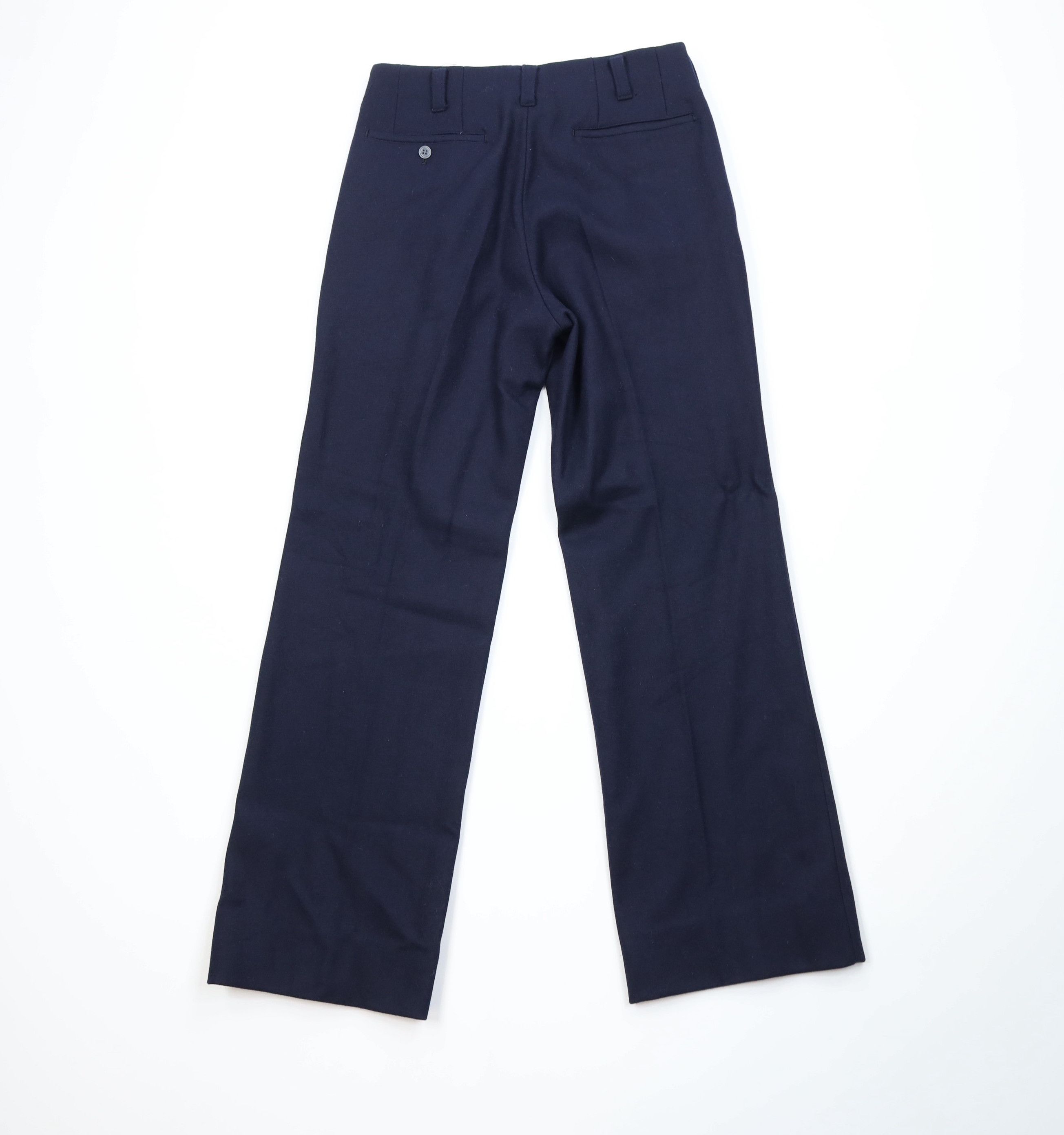 Vintage Vintage 70s Streetwear Wool Wide Leg Chino Pants Blue Size US 29 - 7 Thumbnail