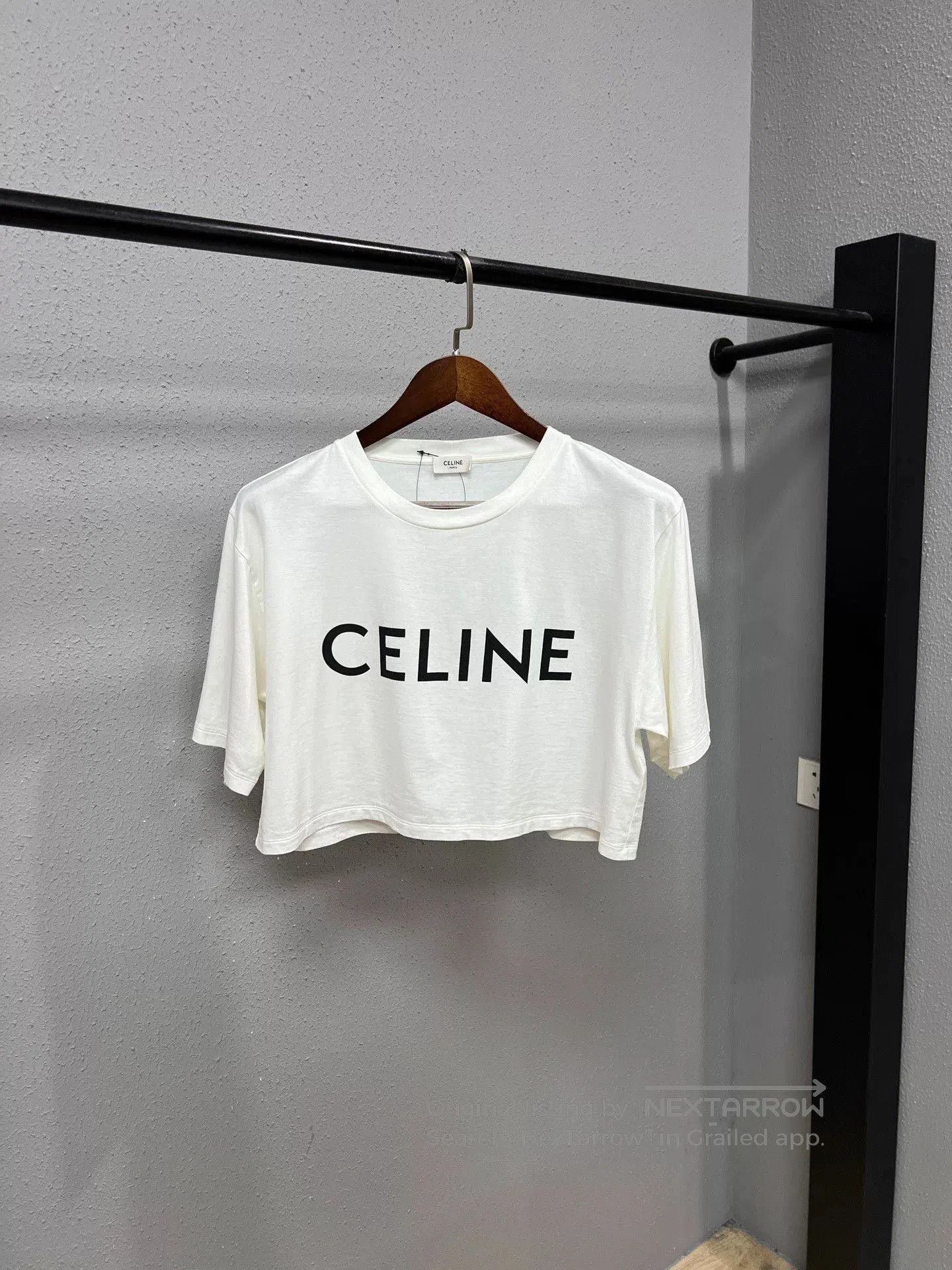 Celine white short slogan t-shirt by Celine. Size M / US 6-8 / IT 42-44 - 1 Thumbnail