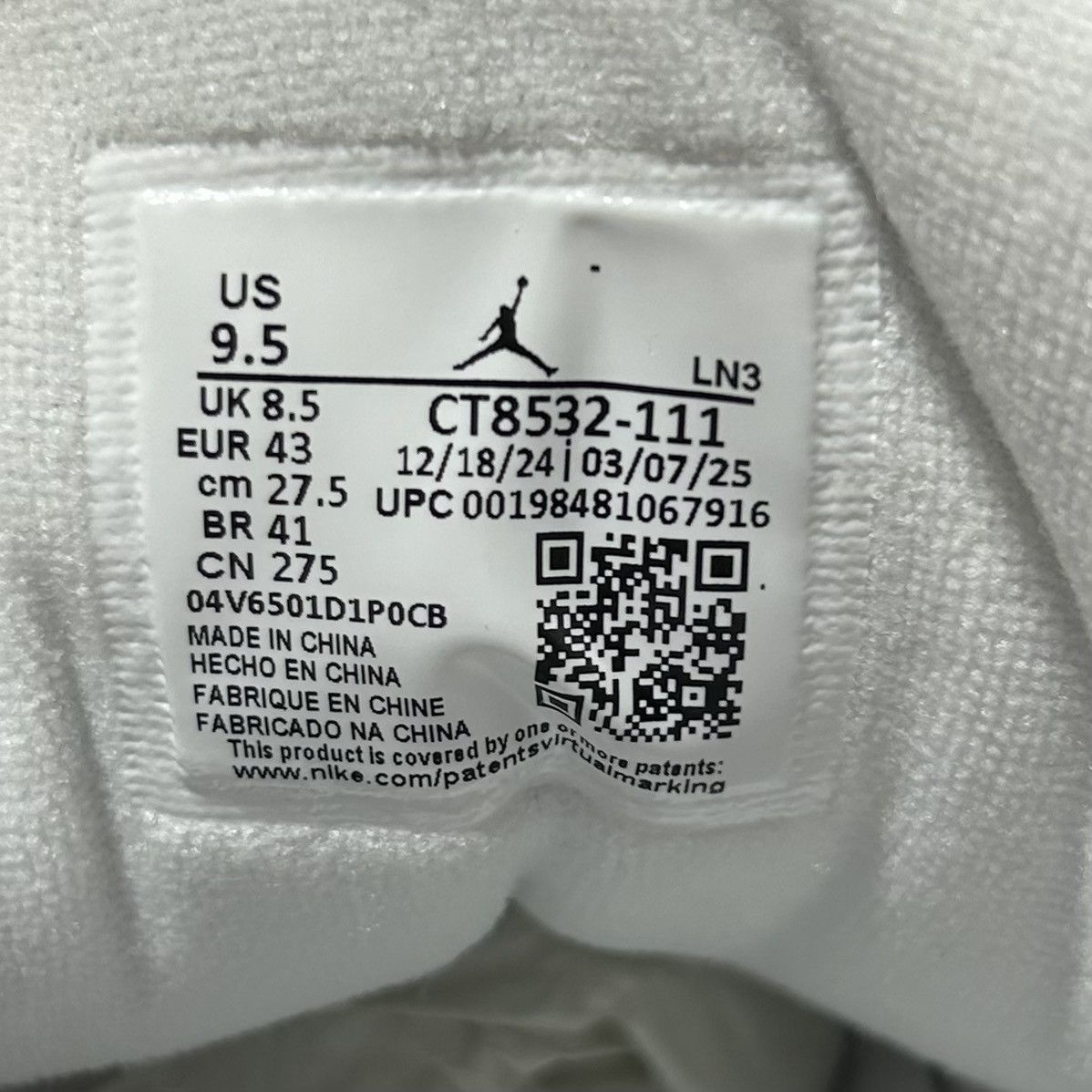 Jordan Brand Air Jordan 3 Retro Pure Money 2025 CT8532-111 Men’s 9.5 NEW Size US 9.5 / EU 42-43 - 6 Thumbnail