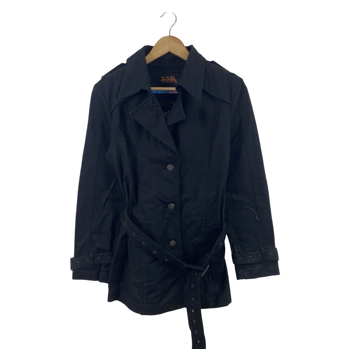Von Dutch Vintage VON DUTCH Belted Trench Coat Jacket Military Style Size L / US 10 / IT 46 - 4 Thumbnail