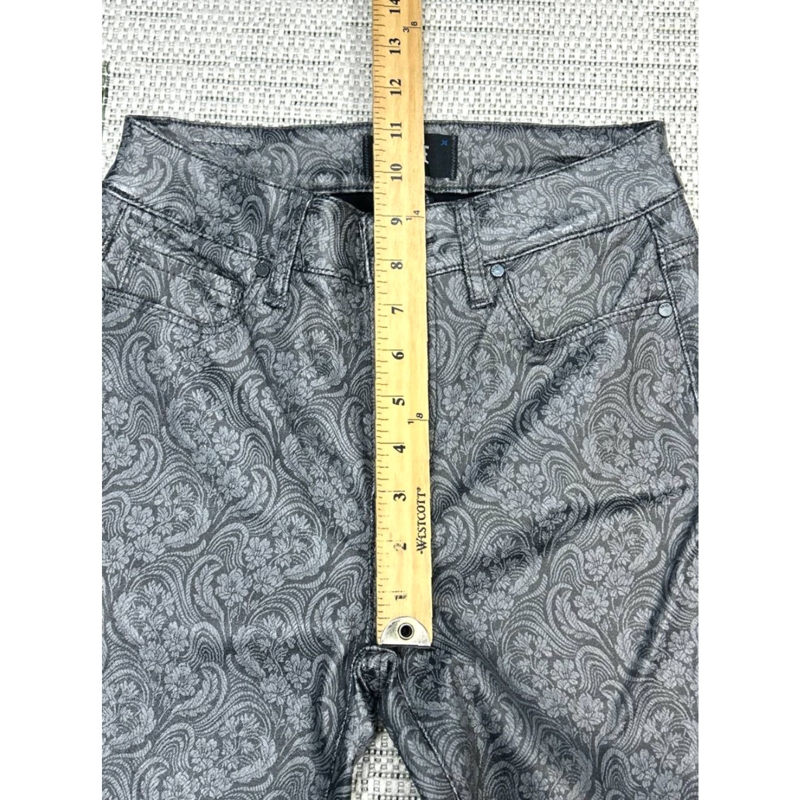 Paige Paige Jeans Womens Flared 25 Gray Logo JC Jacquard High Rise Lou Lou Landscape 25x31 Vintage No N/A Size 42" / US 20 - 5 Thumbnail
