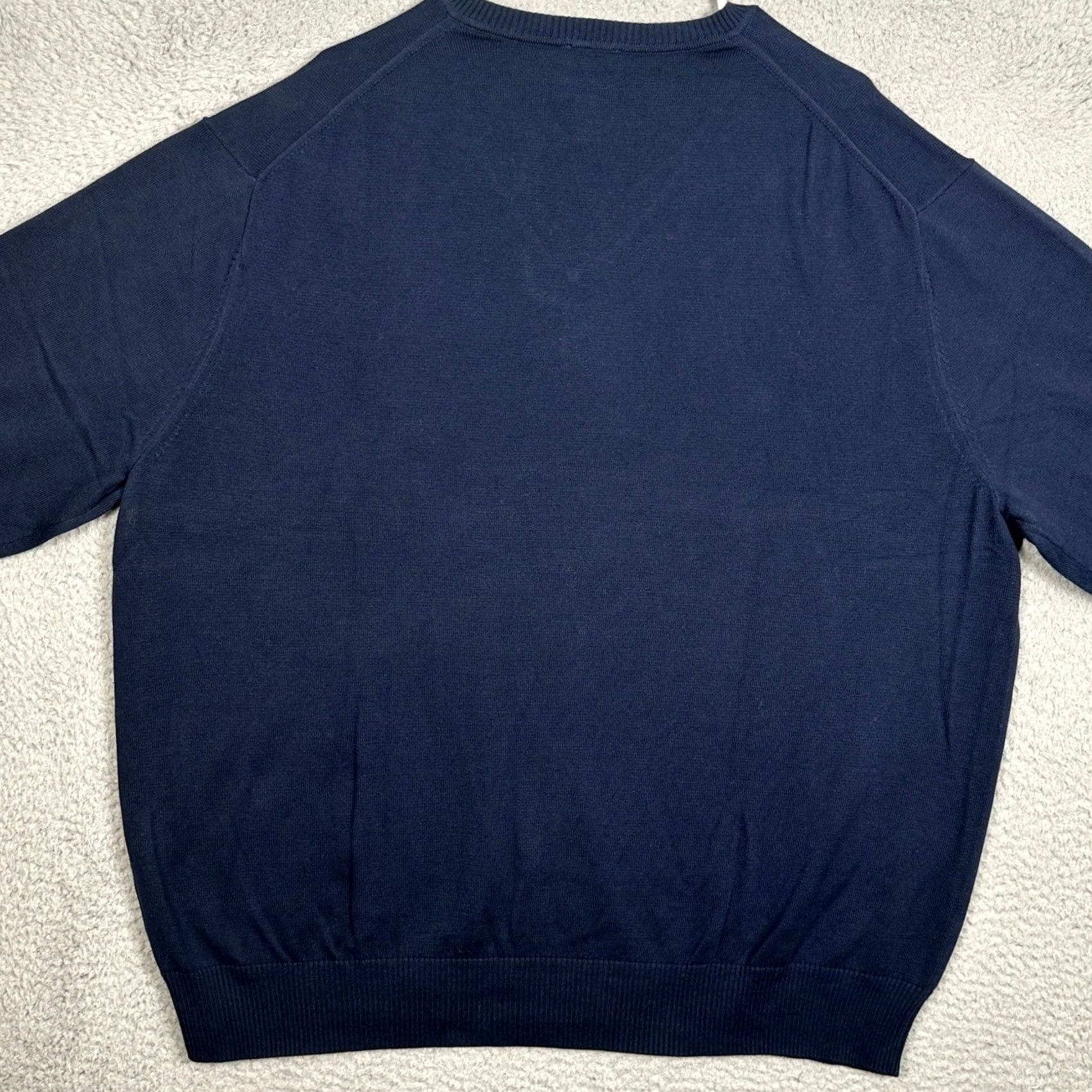 Jos. A. Bank Jos. A. Bank Traveler V-Neck Sweater Mens Big 2X Navy Blue Knit Pullover Wool? Cotton? (Note: Original specifies 100% Pima Cotton) Size US XXL / EU 58 / 5 - 3 Thumbnail