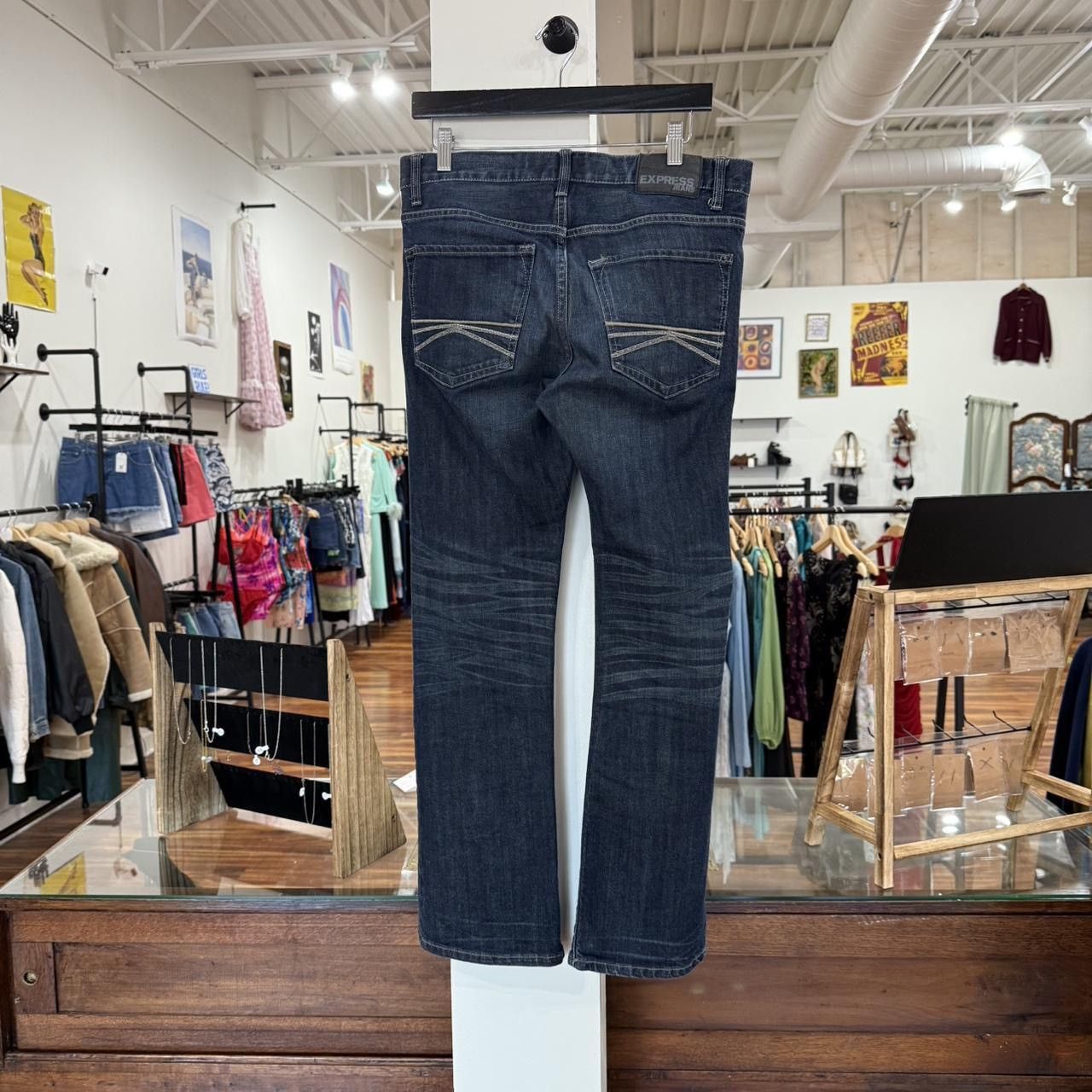 Express Vintage Y2K Express Dark Wash Bootcut Jeans Size US 32 / EU 48 - 3 Thumbnail